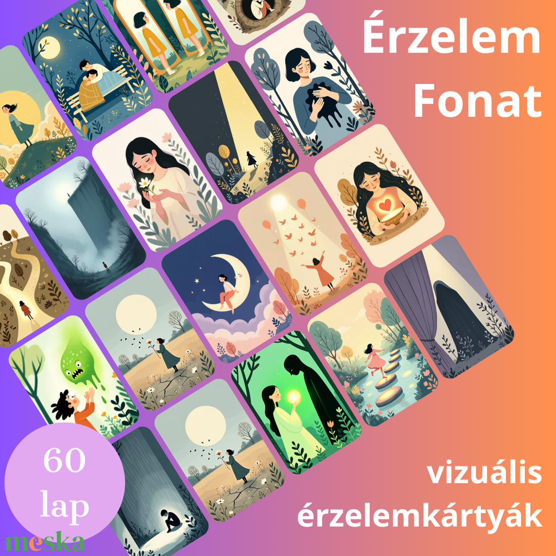 ÉrzelemFonat - vizuális kártyacsomag - játék & sport - készségfejlesztő és logikai játék - oktató játékok - Meska.hu