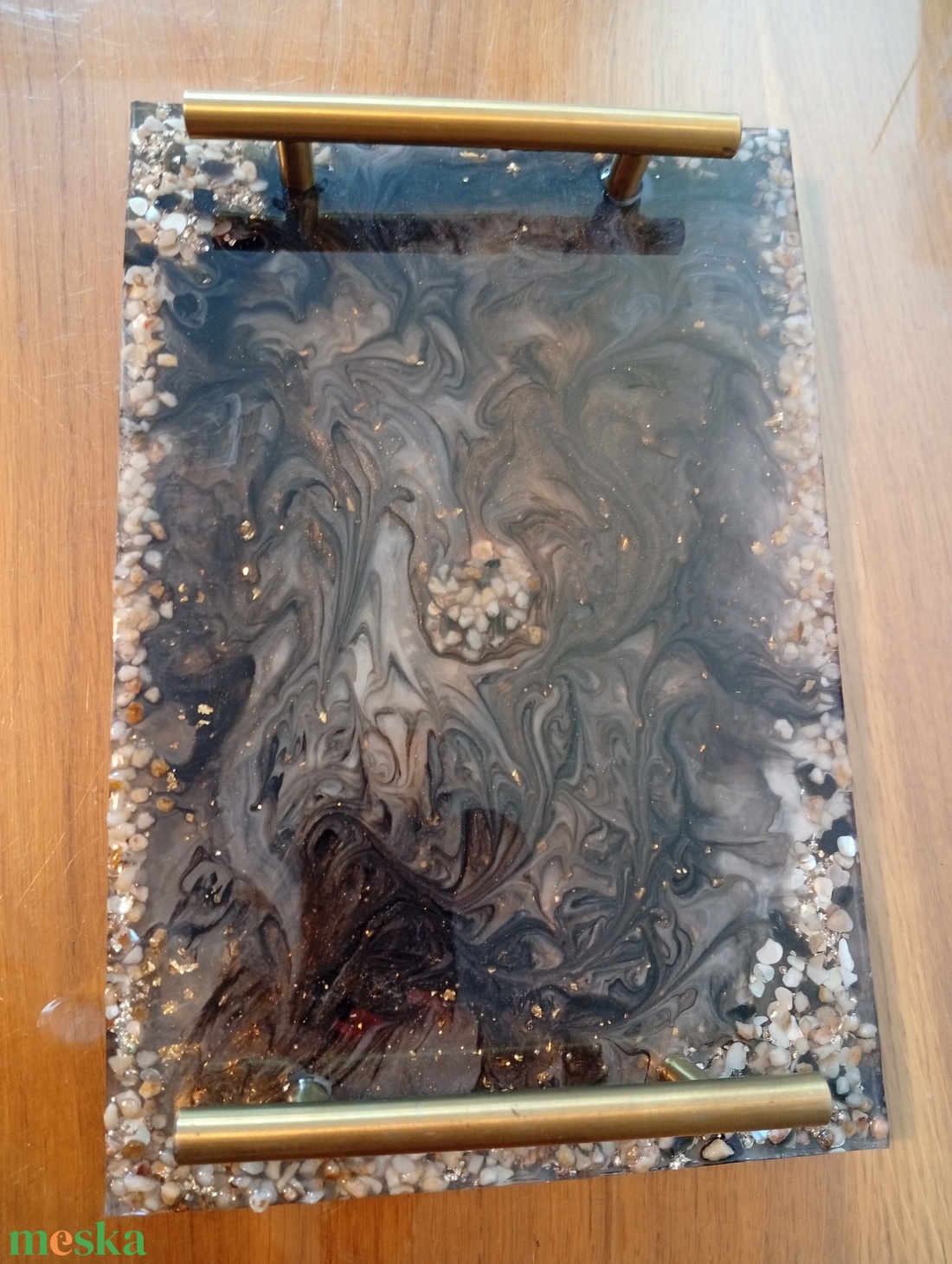 Epoxytlca mrvny hatssal - otthon & életmód - konyhafelszerelés, tálalás - tálalás - kínálótál - Meska.hu