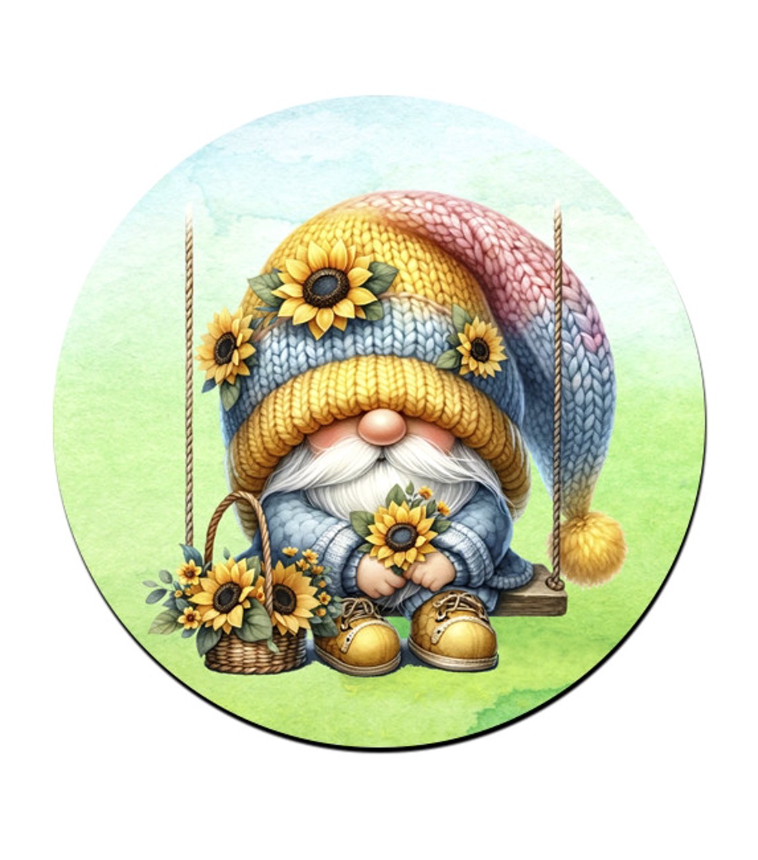 Hintázó napraforgós manó mintás bögre alátét -  - Meska.hu