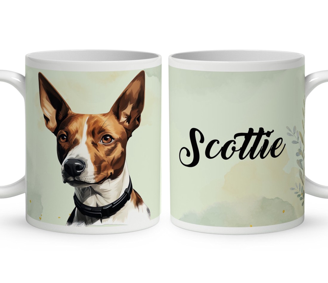 Névvel kérhető - Barna Basenji portré mintás bögre - otthon & életmód - konyhafelszerelés, tálalás - tálalás - bögre & csésze - Meska.hu