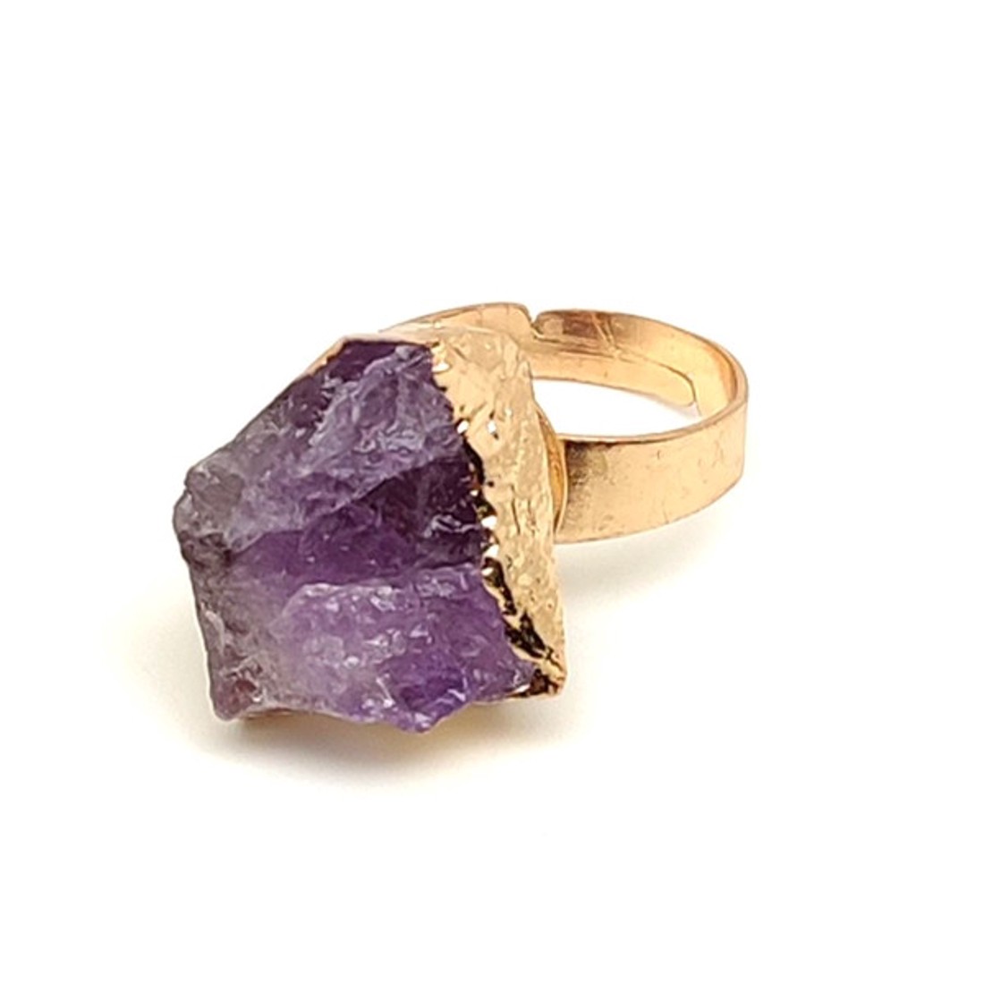 Tisztító energia nyers ametiszt állítható gyűrű 15�20mm - ékszer - gyűrű - gyöngyös gyűrű - Meska.hu