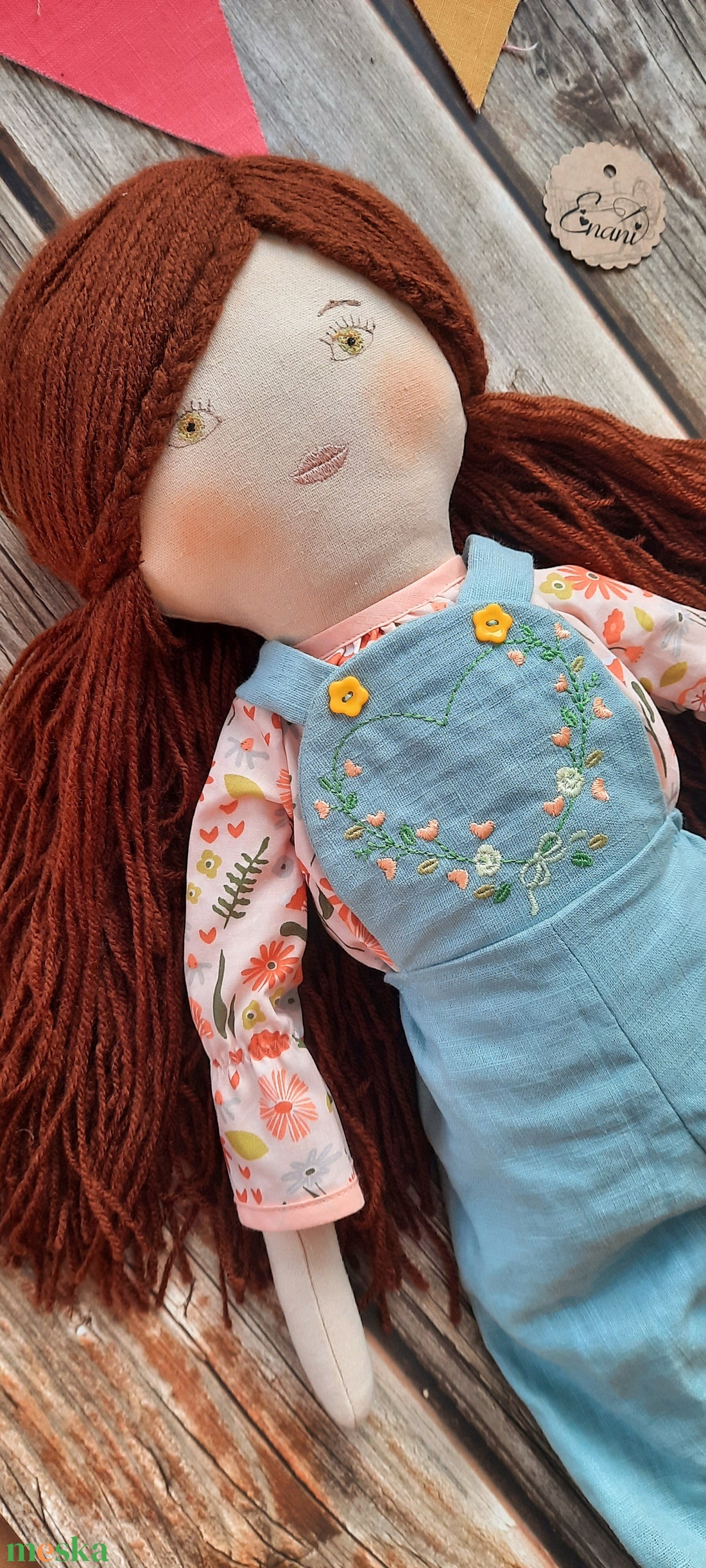 Baba,Textil baba, KÉSZLETRŐL!Enani Bori baba váltóruhával, 65cm-es XL-es Játékbaba, Rongybaba, Hajas baba - játék & sport - baba & babaház - öltöztethető baba - Meska.hu