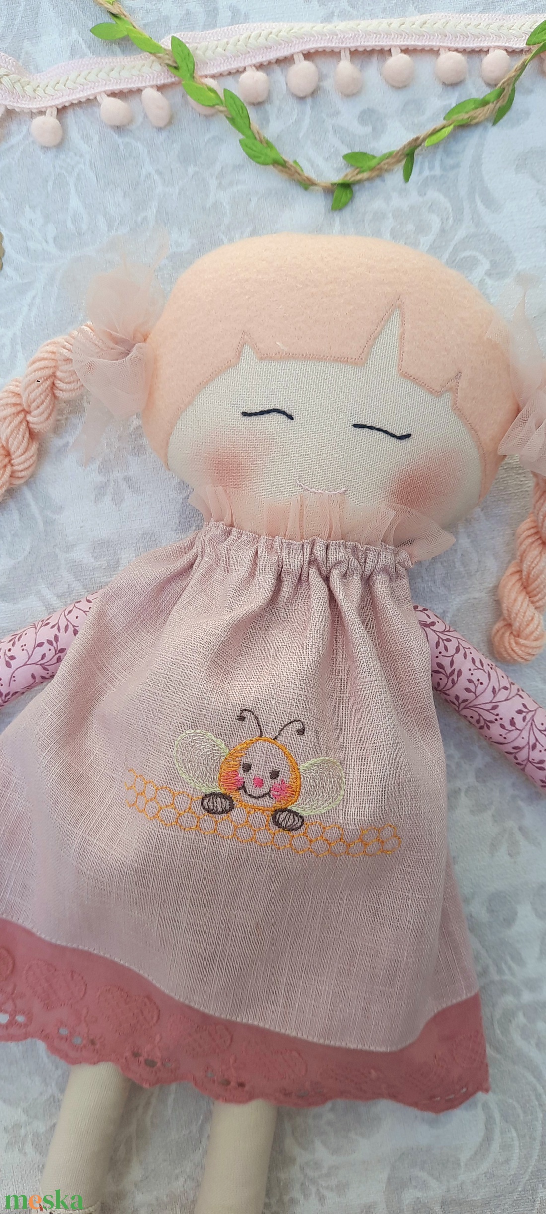 Baba,Textil baba, Játékbaba, Rongybaba,copfos Rózi baba, kézműves baba - játék & sport - baba & babaház - baba - Meska.hu