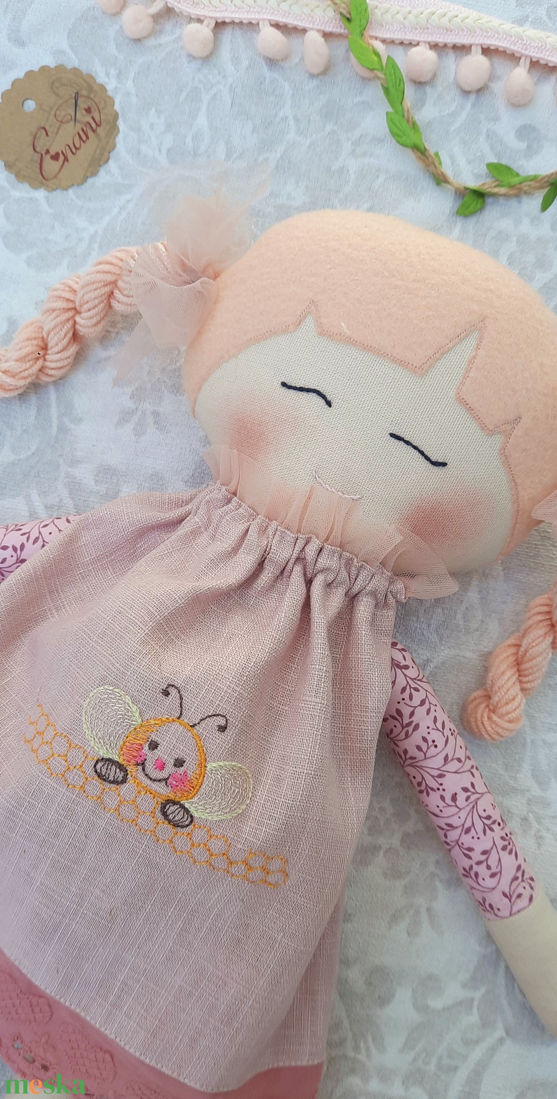 Baba,Textil baba, Játékbaba, Rongybaba,copfos Rózi baba, kézműves baba - játék & sport - baba & babaház - baba - Meska.hu