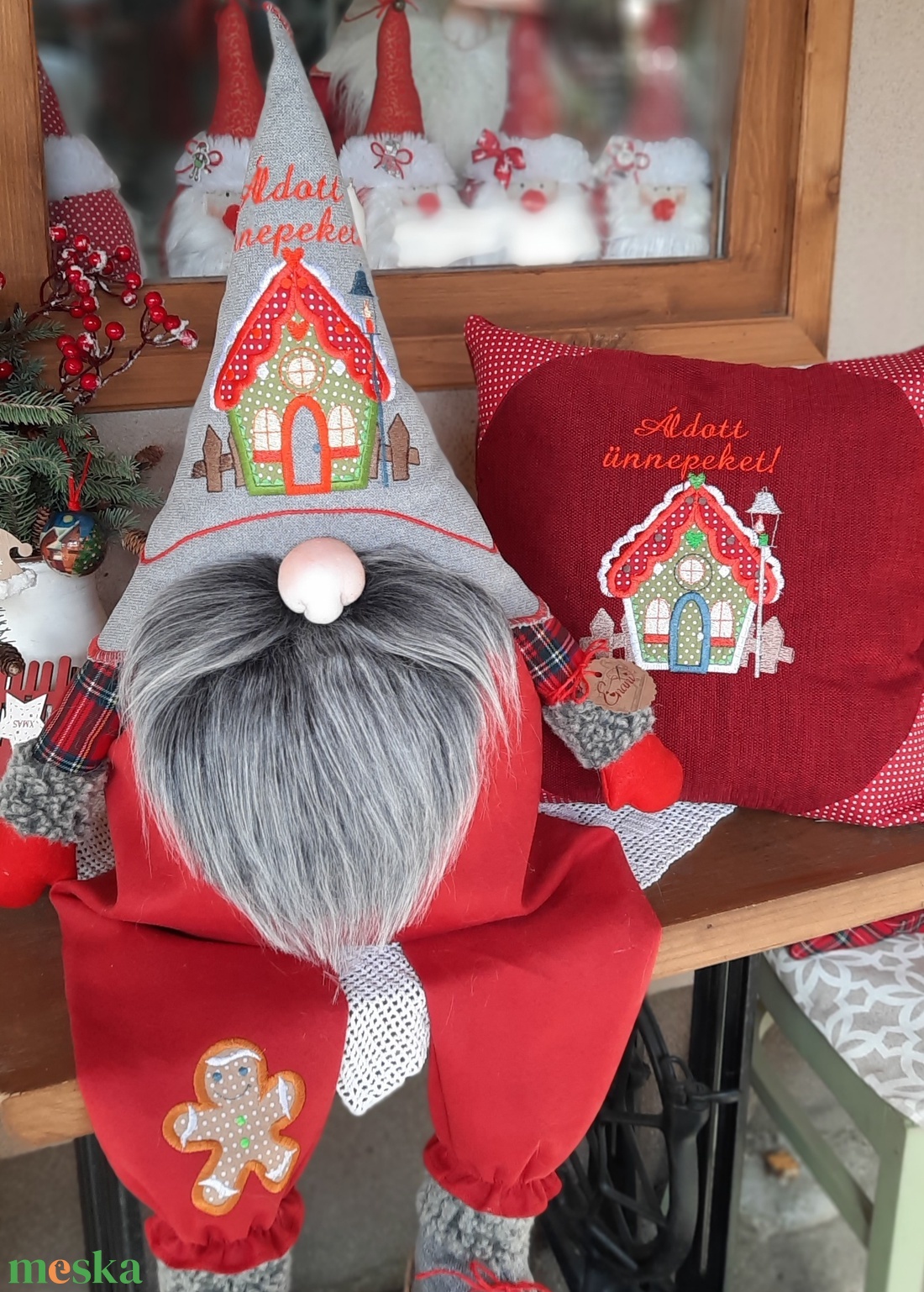 Enani óriás manó,karácsonyi manó, textil manó,  - karácsony - karácsonyi lakásdekoráció - karácsonyi manók, figurák - Meska.hu