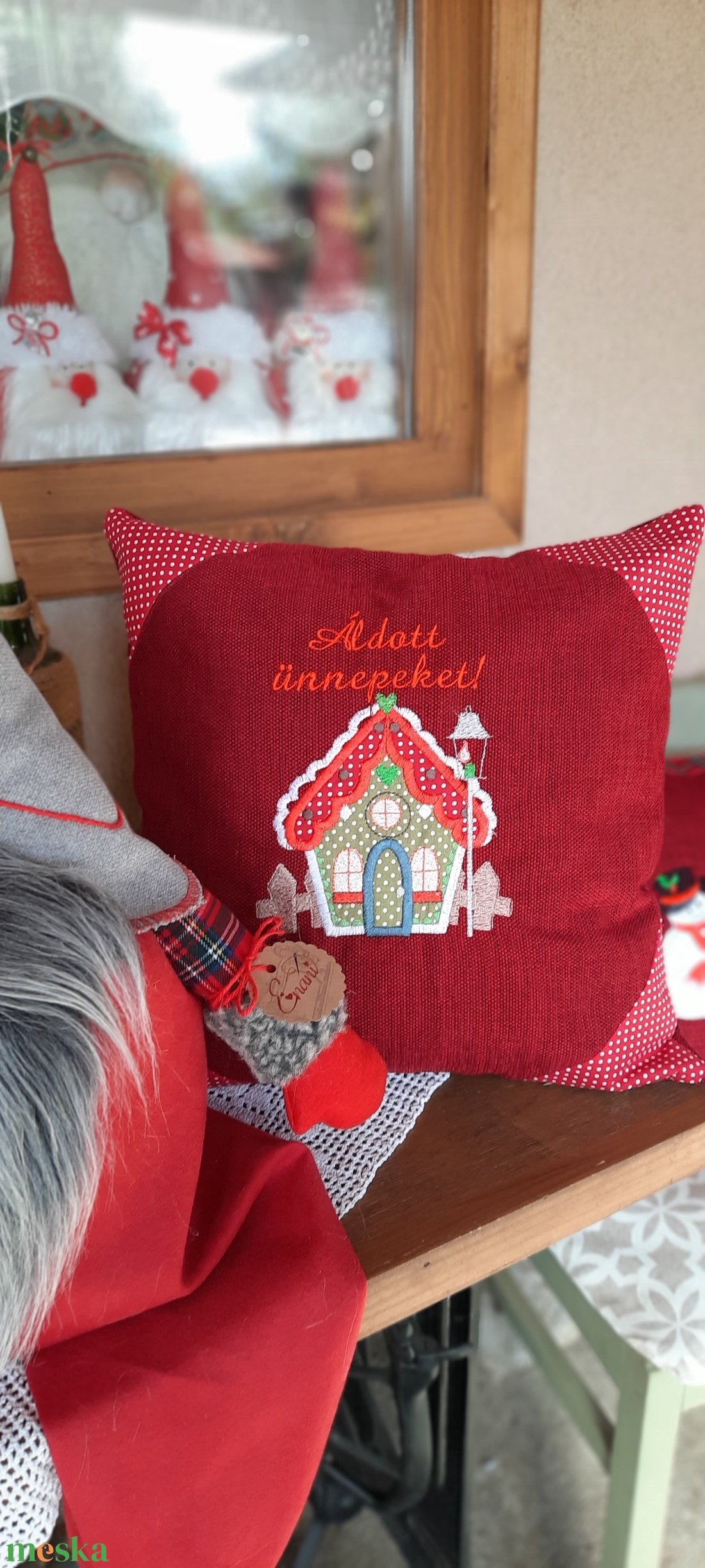 Enani óriás manó,karácsonyi manó, textil manó,  - karácsony - karácsonyi lakásdekoráció - karácsonyi manók, figurák - Meska.hu