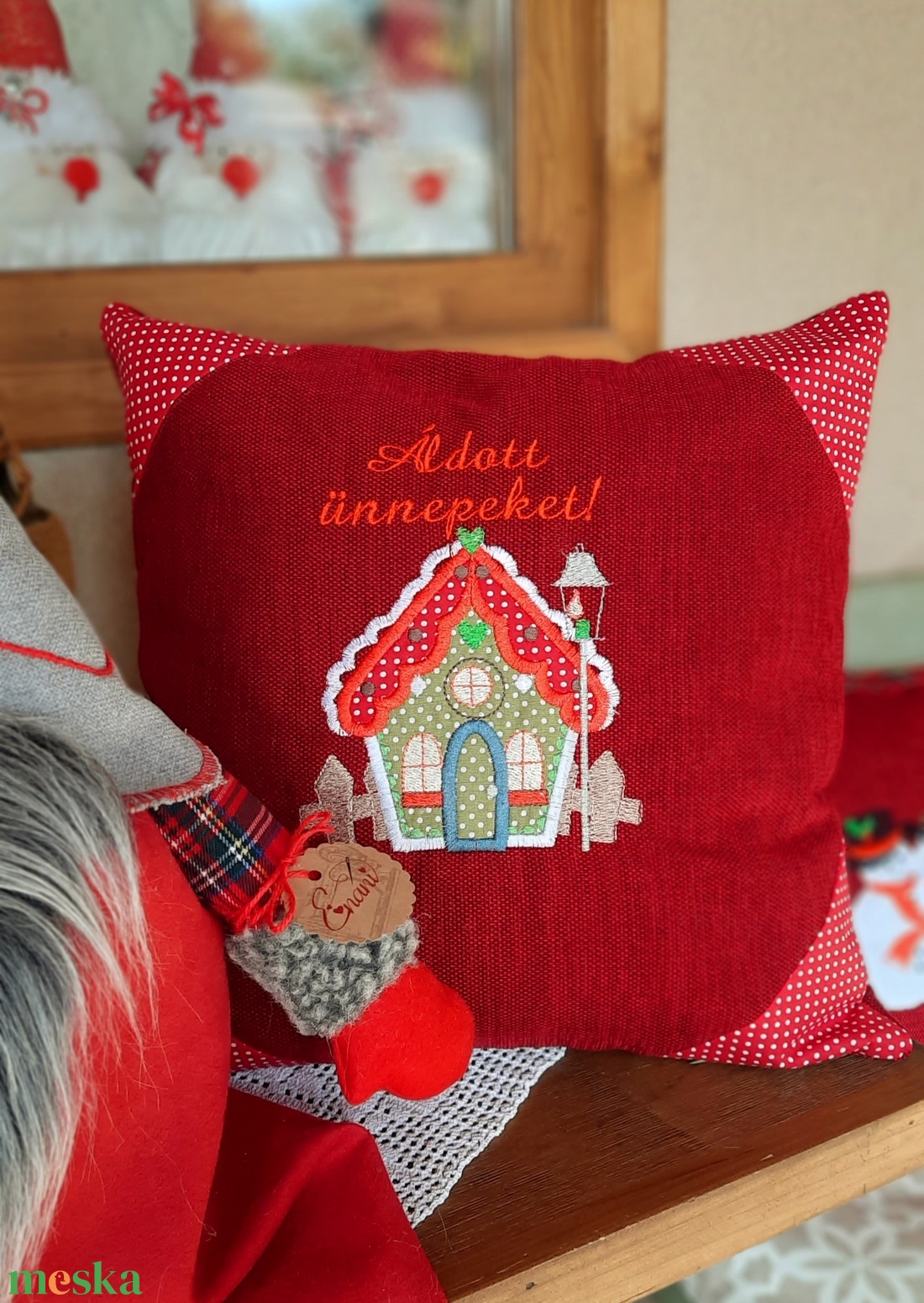 Enani óriás manó,karácsonyi manó, textil manó,  - karácsony - karácsonyi lakásdekoráció - karácsonyi manók, figurák - Meska.hu