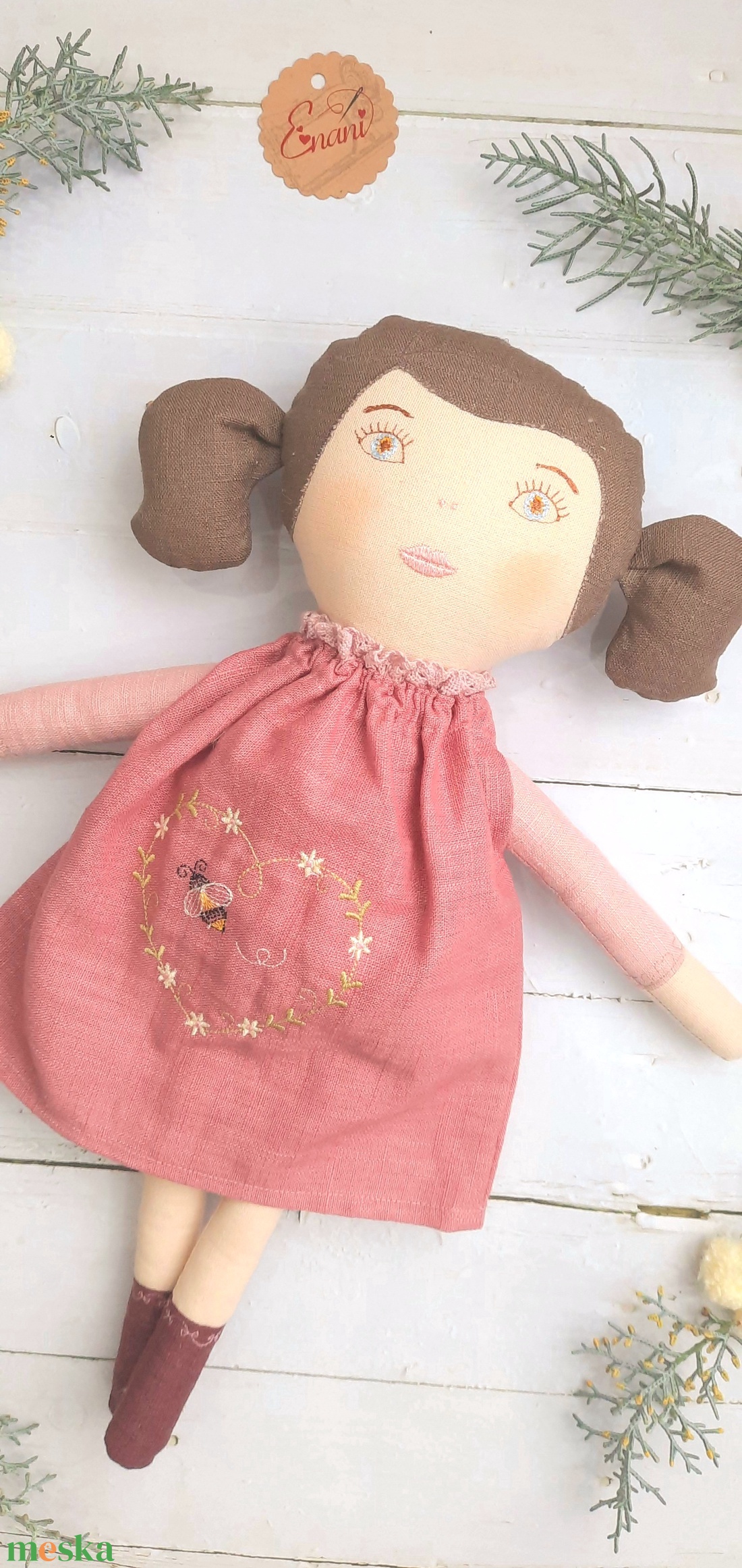 Baba,Textil baba,Textil hajú Csepke baba 0-3 éves korig, Játékbaba, Rongybaba, - játék & sport - baba & babaház - öltöztethető baba - Meska.hu