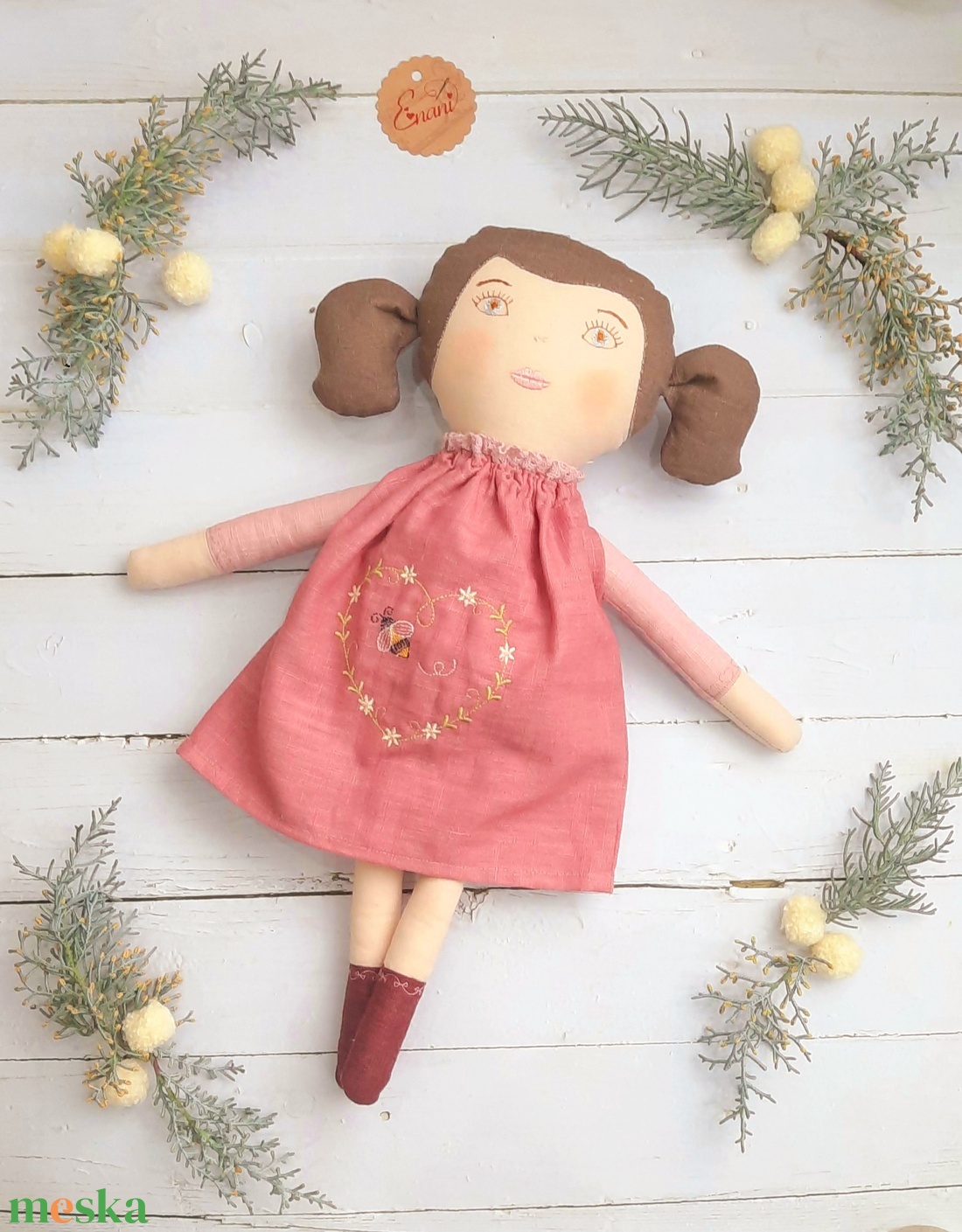 Baba,Textil baba,Textil hajú Csepke baba 0-3 éves korig, Játékbaba, Rongybaba, - játék & sport - baba & babaház - öltöztethető baba - Meska.hu