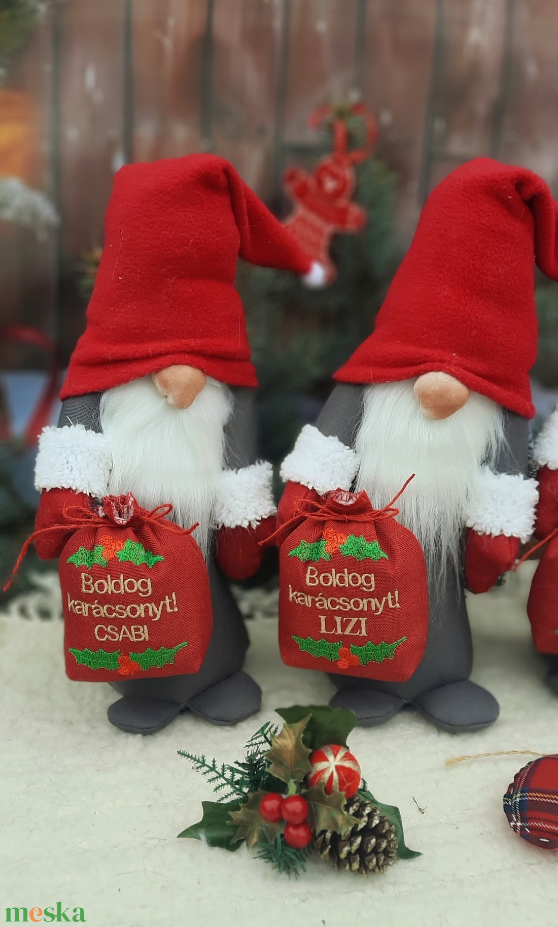 Enani  manó, egyedi felirattal! - karácsony - karácsonyi lakásdekoráció - karácsonyi manók, figurák - Meska.hu