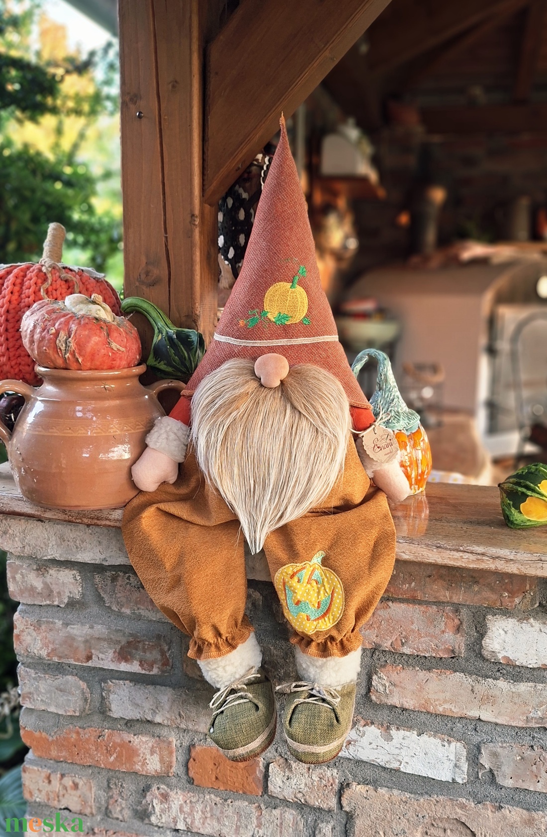 Enani manó ,őszi tökös manó, textil manó,  - otthon & életmód - dekoráció - manók - Meska.hu