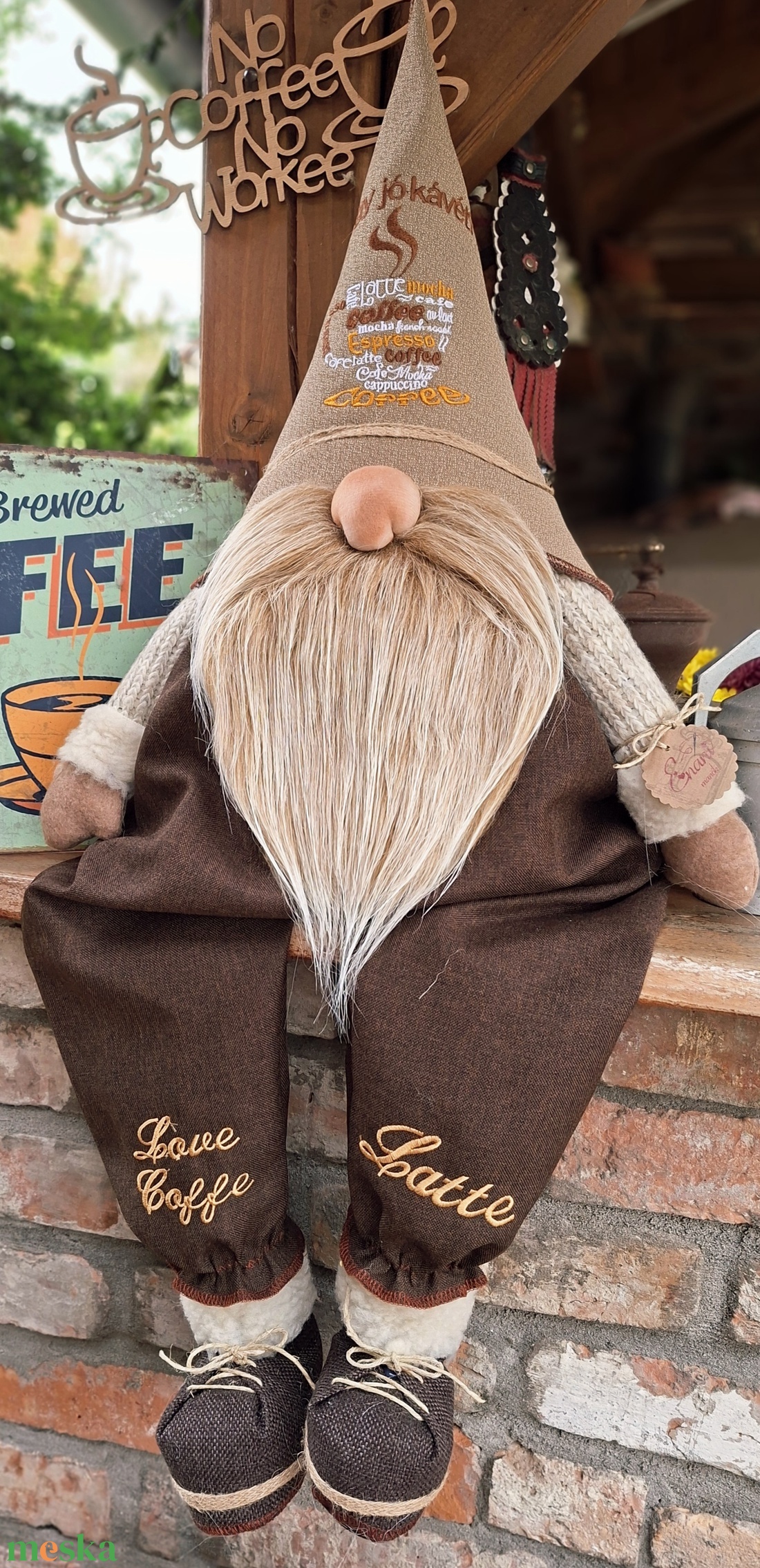 Enani manó ,óriás kávé manó, textil manó,  - otthon & életmód - dekoráció - manók - Meska.hu