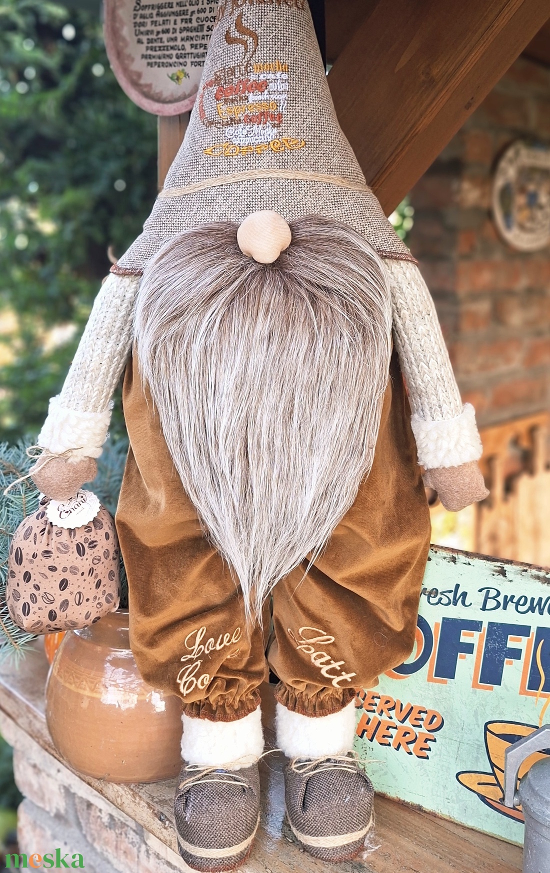 Enani manó ,óriás kávé manó, textil manó,  - otthon & életmód - dekoráció - manók - Meska.hu