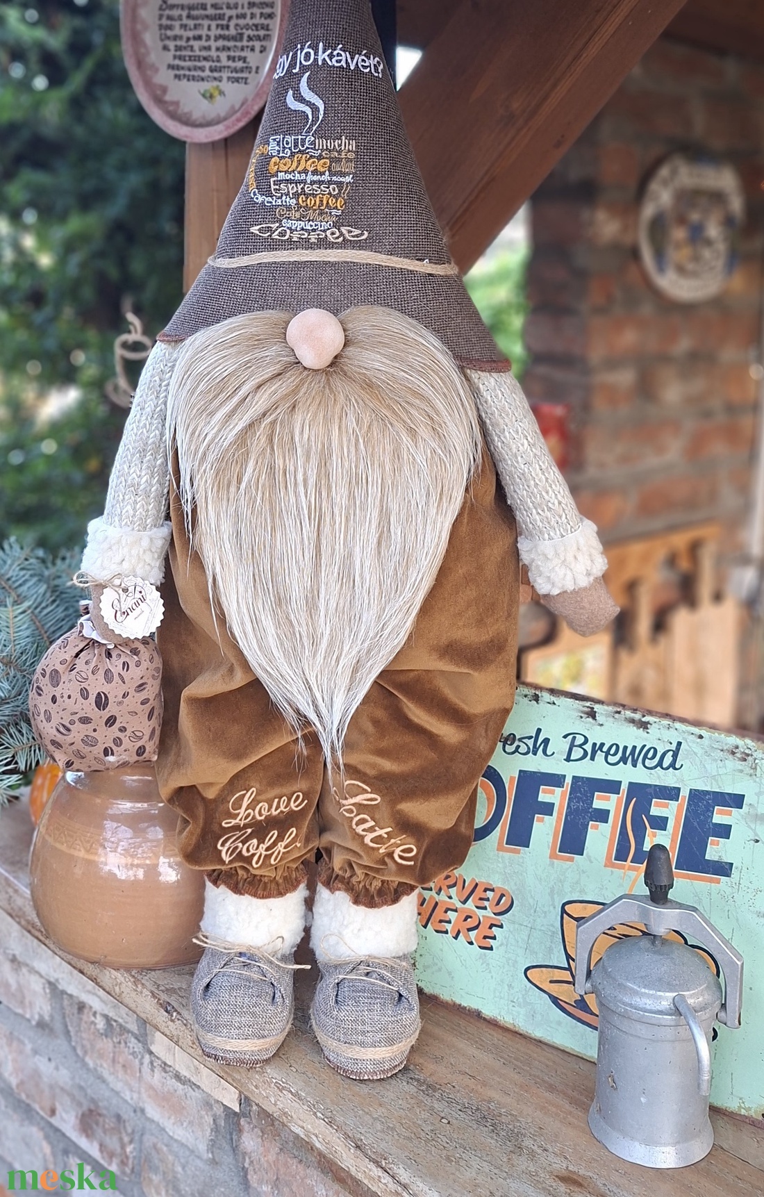 Enani manó ,óriás kávé manó, textil manó,  - otthon & életmód - dekoráció - manók - Meska.hu