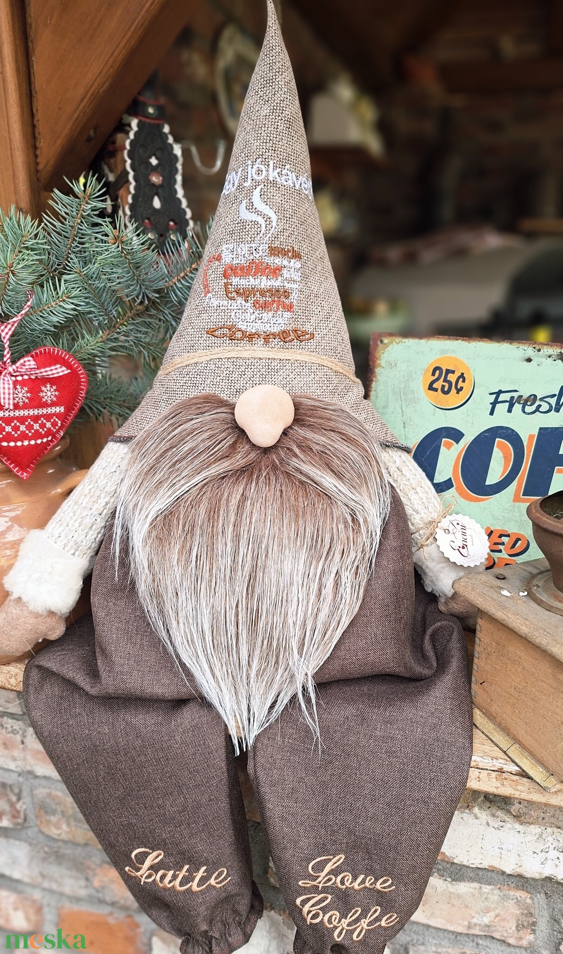 Enani manó ,óriás kávé manó, textil manó,  - otthon & életmód - dekoráció - manók - Meska.hu