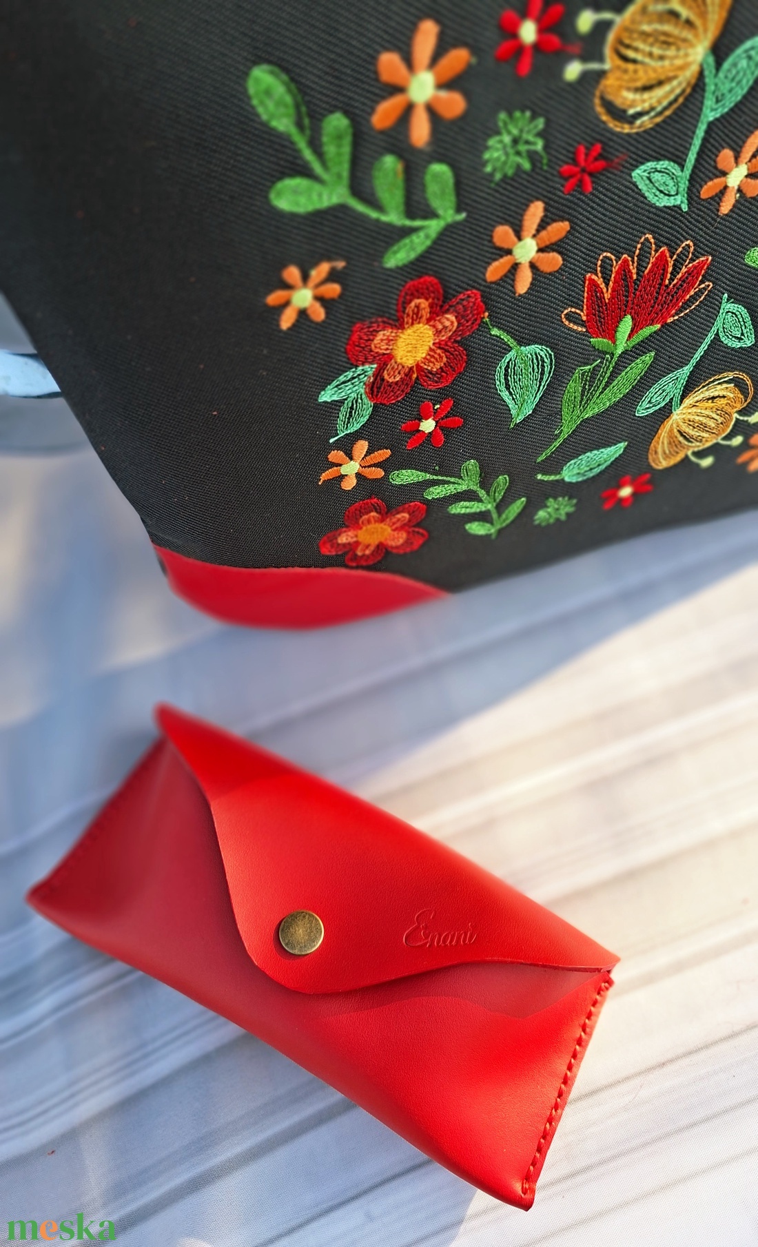 Enani shopper, óriás neszeszer, vagy laptoptartó és bőr szemüvegtok ajándék szett - táska & tok - kézitáska & válltáska - vállon átvethető táska - Meska.hu