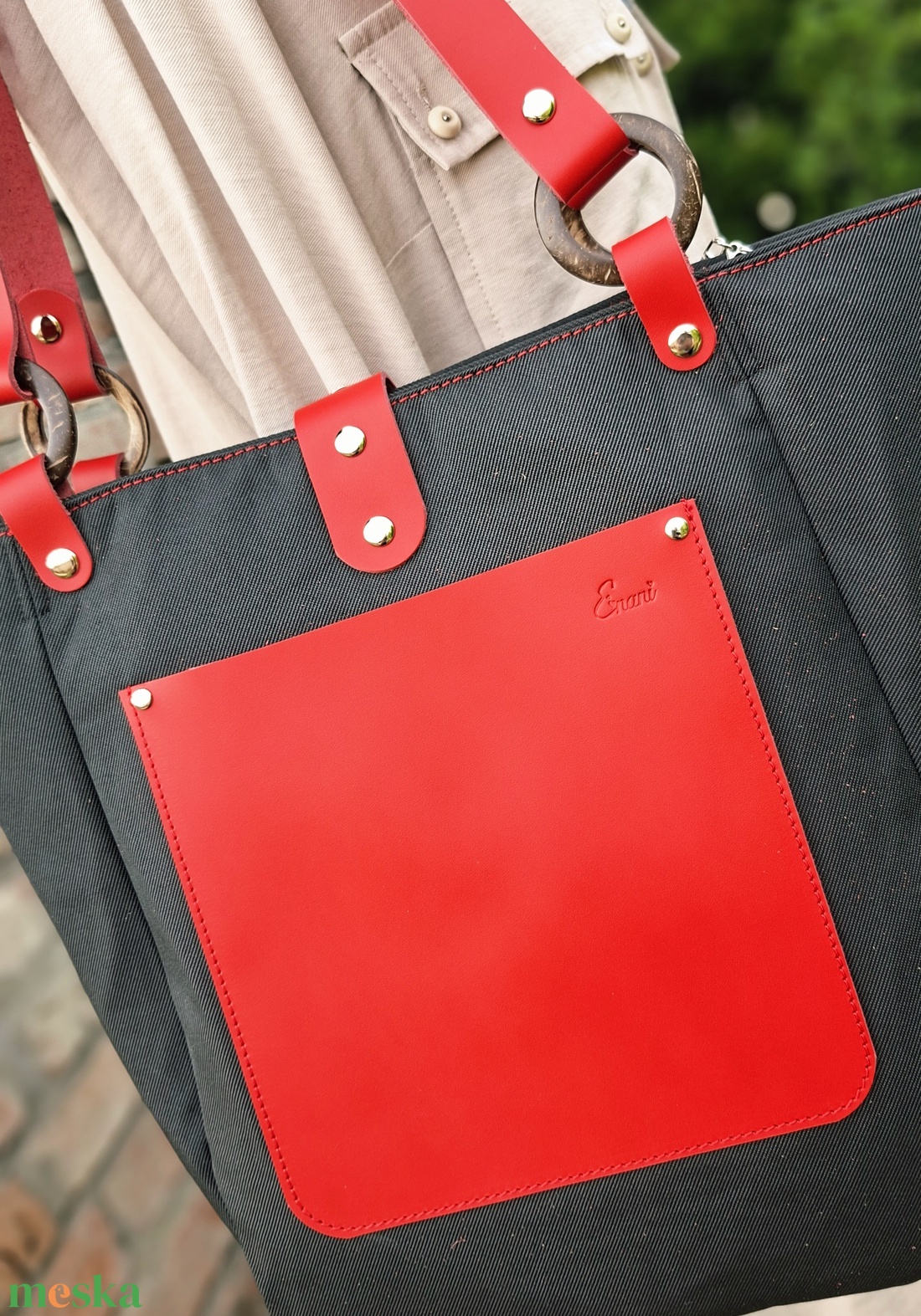 Táska.Enani shopper, és bőr szemüvegtok - táska & tok - kézitáska & válltáska - vállon átvethető táska - Meska.hu