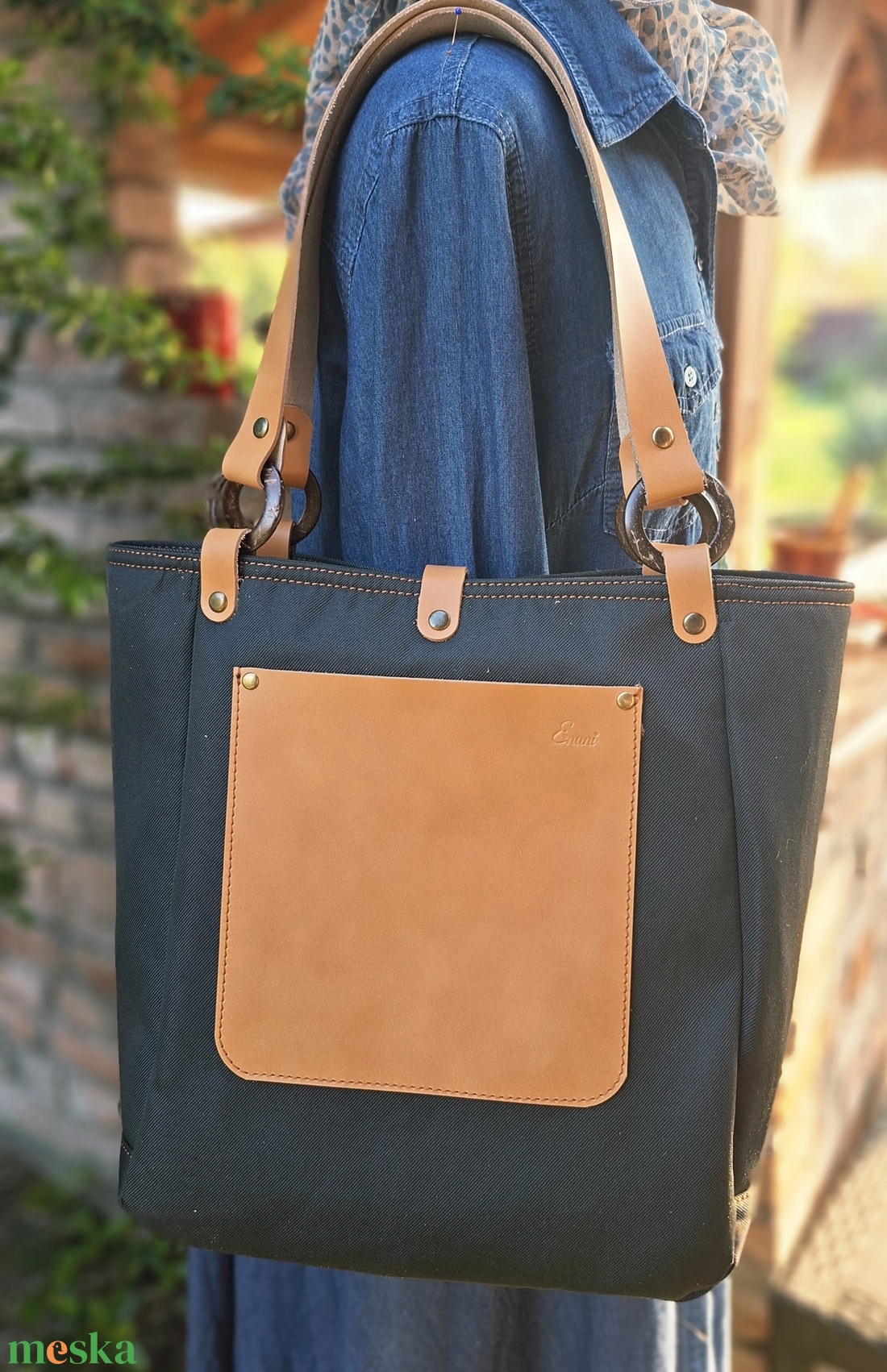 Táska.Enani shopper - táska & tok - kézitáska & válltáska - vállon átvethető táska - Meska.hu