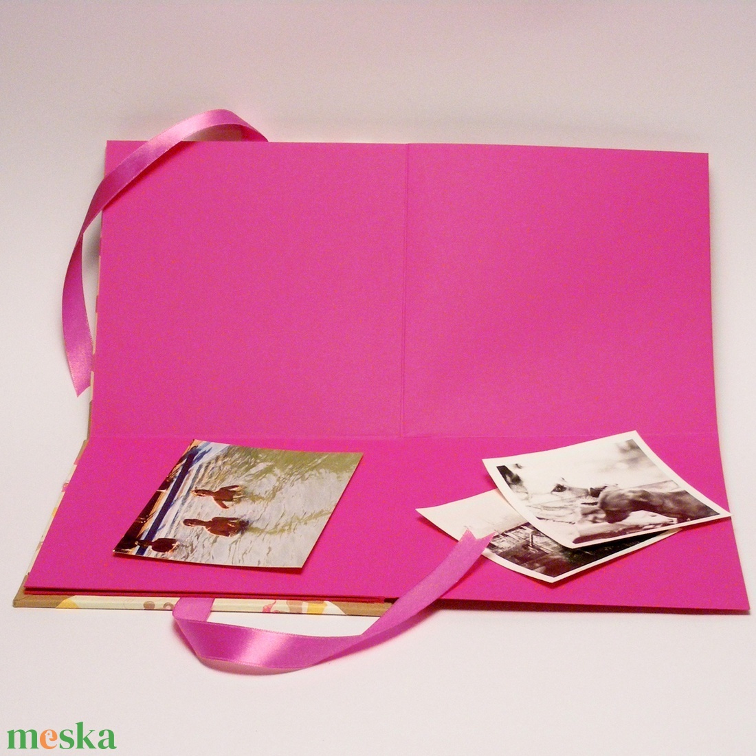 Fotóalbum babáknak, babaalbum, kislány album macikkal, papír és vászon borító, szalaggal - otthon & életmód - papír, írószer - album & fotóalbum - Meska.hu