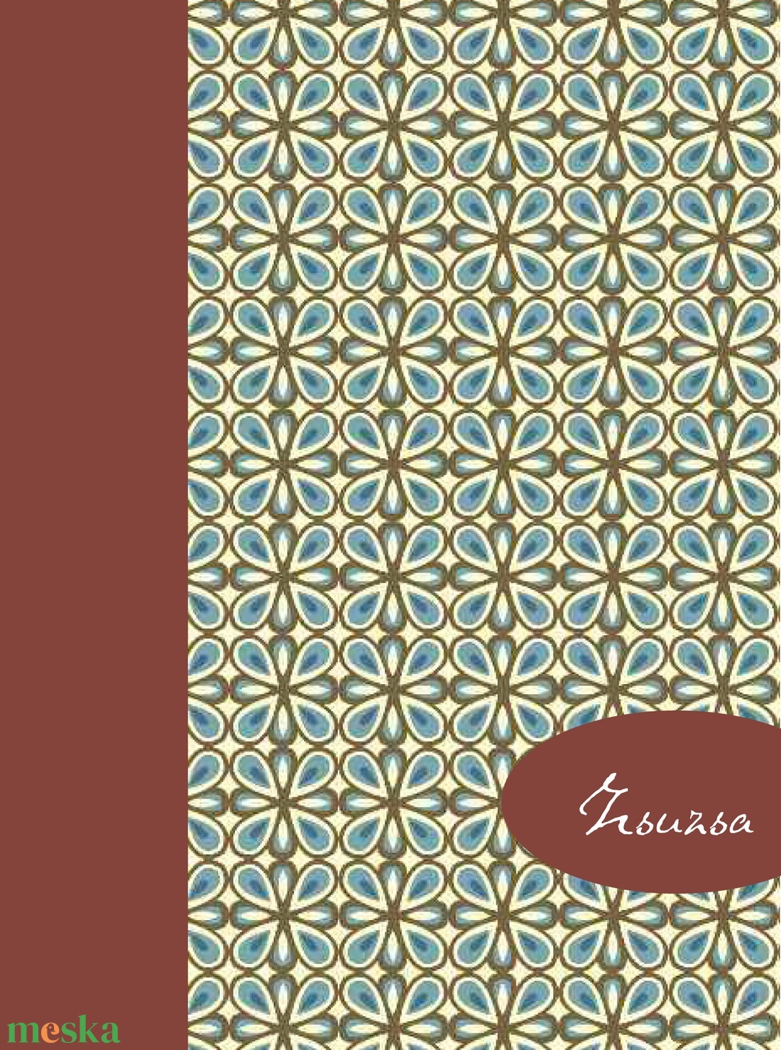 Spirálfüzet kemény borítóval, spirálozott jegyzetfüzet, notesz, gumival, retro motívum -  - Meska.hu