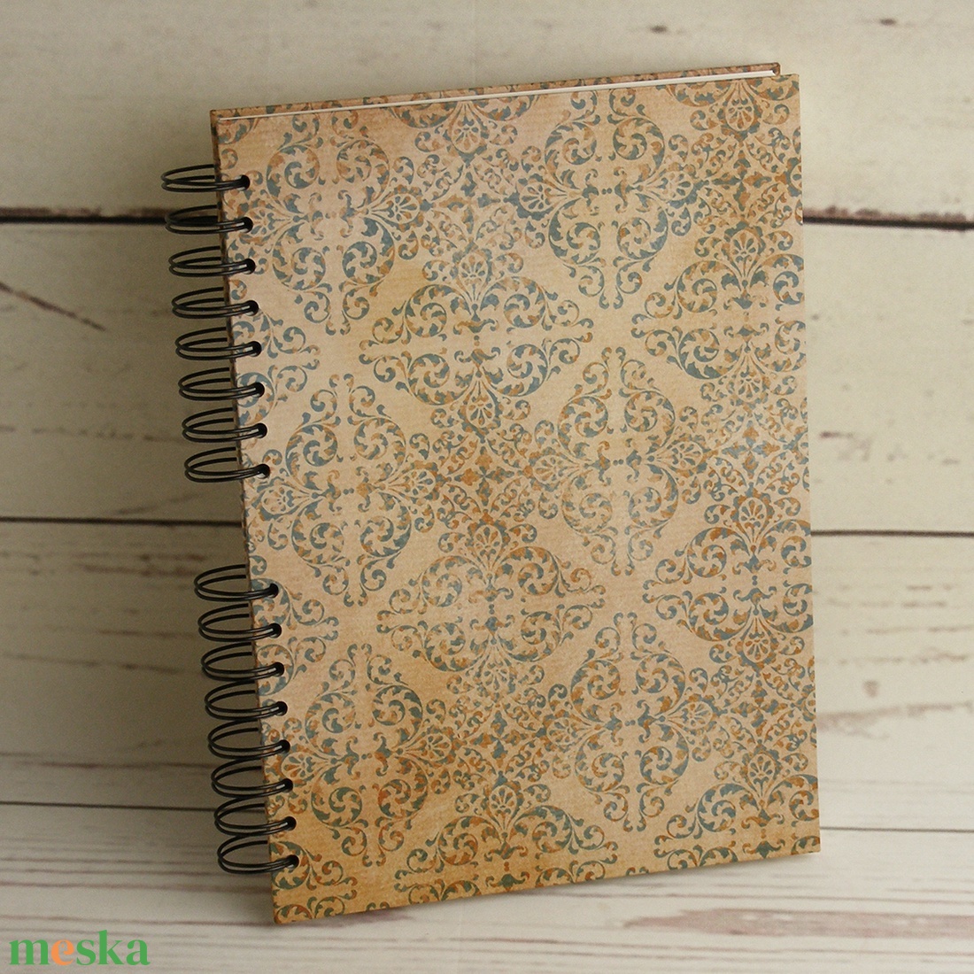 2 db antikmintás emlékkönyv, fotóalbum, spirálozott album, fényképalbum, scrapbook fehér lapokkal, fekete spirállal - otthon & életmód - papír, írószer - album & fotóalbum - Meska.hu