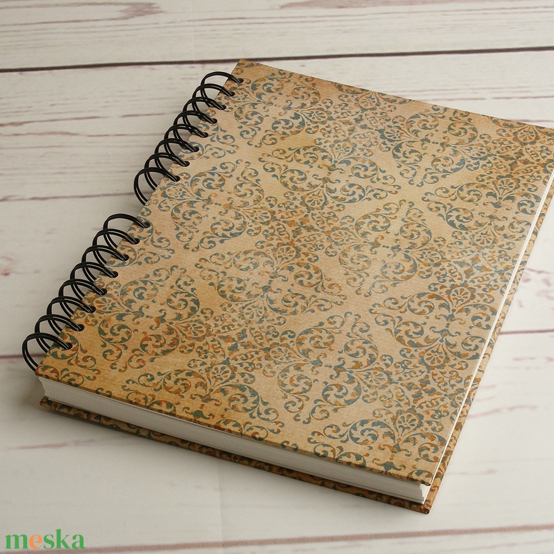 2 db antikmintás emlékkönyv, fotóalbum, spirálozott album, fényképalbum, scrapbook fehér lapokkal, fekete spirállal - otthon & életmód - papír, írószer - album & fotóalbum - Meska.hu