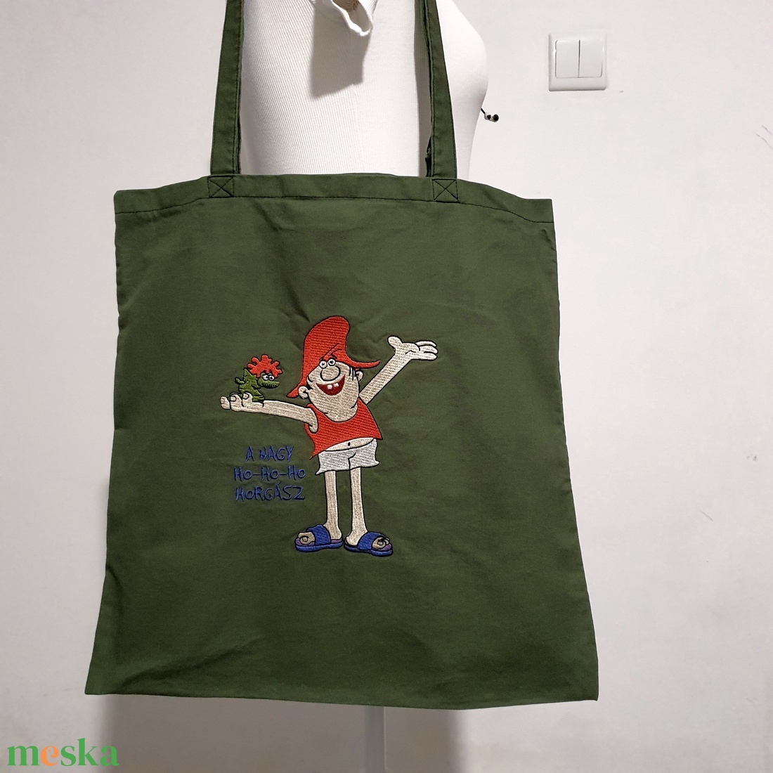Nagy Ho-ho-ho hímzett vászontáska - táska & tok - bevásárlás & shopper táska - shopper, textiltáska, szatyor - Meska.hu Nagy Ho-ho-ho hímzett vászontáska - táska & tok - bevásárlás & shopper táska - shopper, textiltáska, szatyor - Meska.hu
