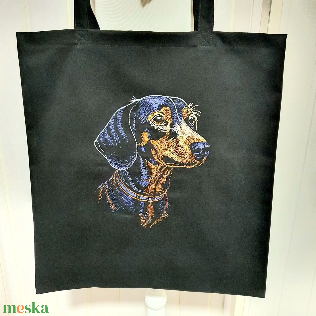 Tacskó hímzett vászontáska - táska & tok - bevásárlás & shopper táska - shopper, textiltáska, szatyor - Meska.hu Tacskó hímzett vászontáska - táska & tok - bevásárlás & shopper táska - shopper, textiltáska, szatyor - Meska.hu