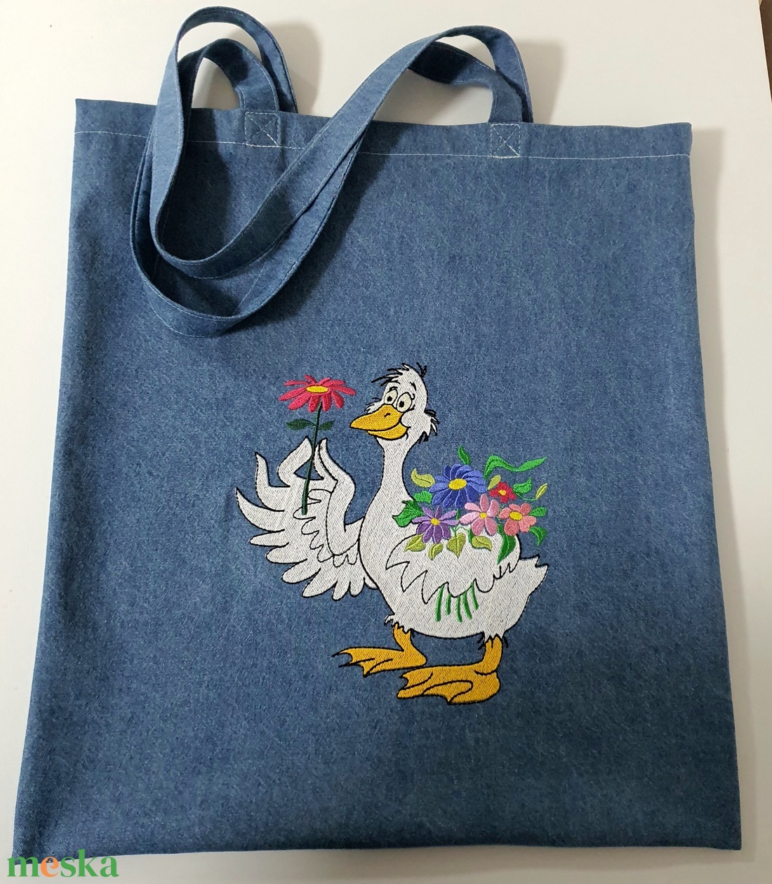 Ludas hímzett vászontáska  - táska & tok - bevásárlás & shopper táska - shopper, textiltáska, szatyor - Meska.hu