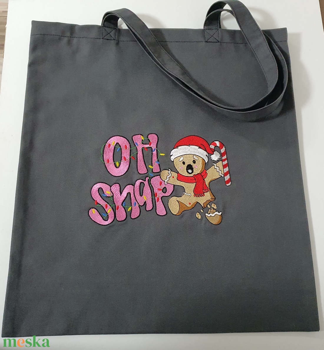 M�zi hímzett vászontáska  - táska & tok - bevásárlás & shopper táska - shopper, textiltáska, szatyor - Meska.hu