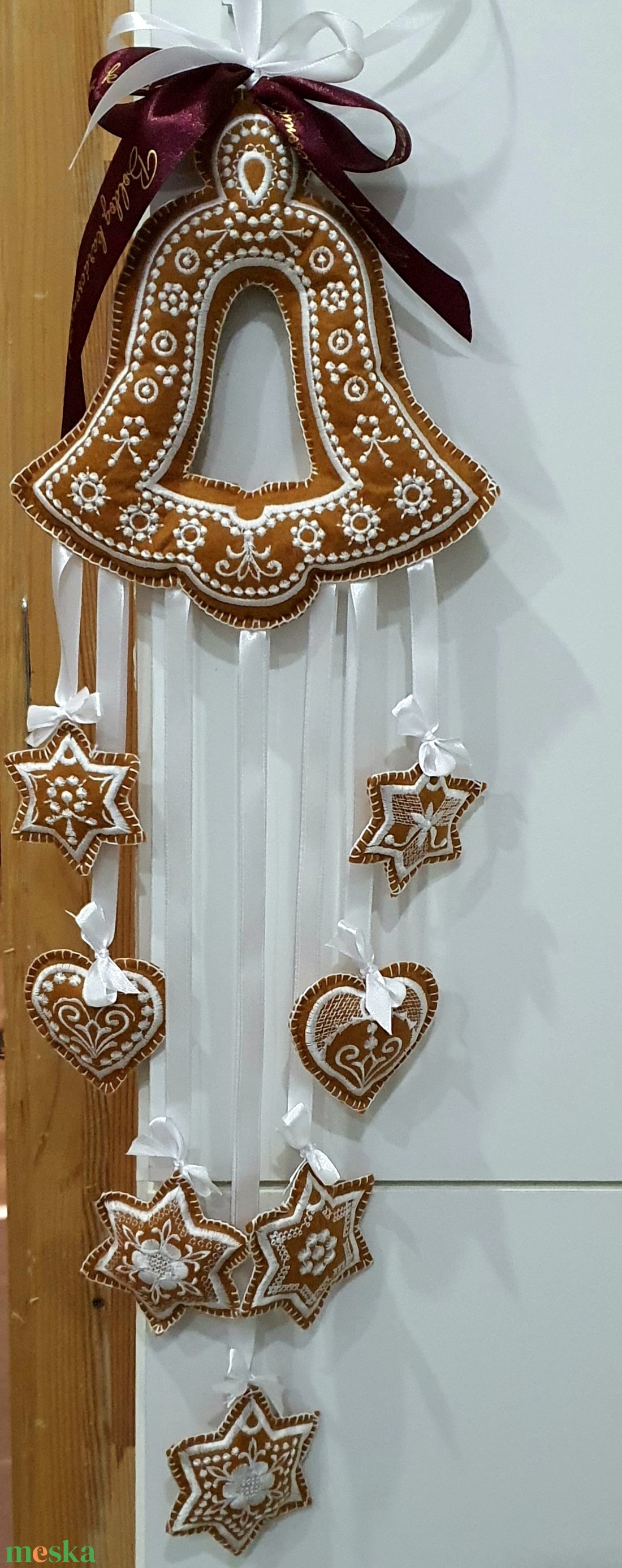 Mézeskalács karácsonyi ajtódísz  - karácsony - karácsonyi lakásdekoráció - karácsonyi ajtódíszek - Meska.hu