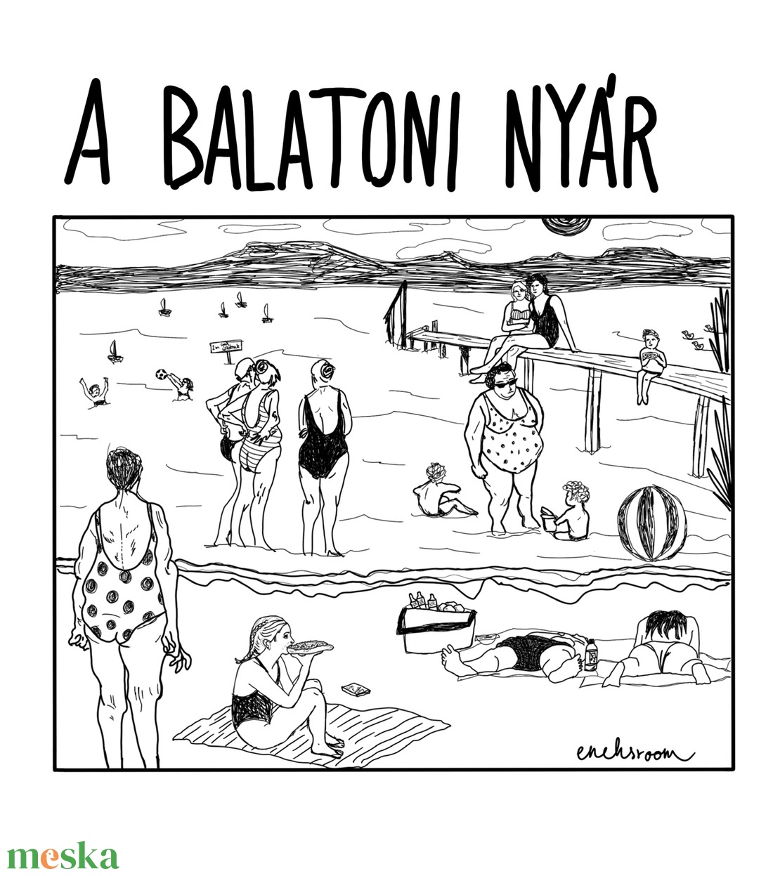 A balatoni nyár illusztráció - művészet - grafika & illusztráció - egyéb rajzok - Meska.hu