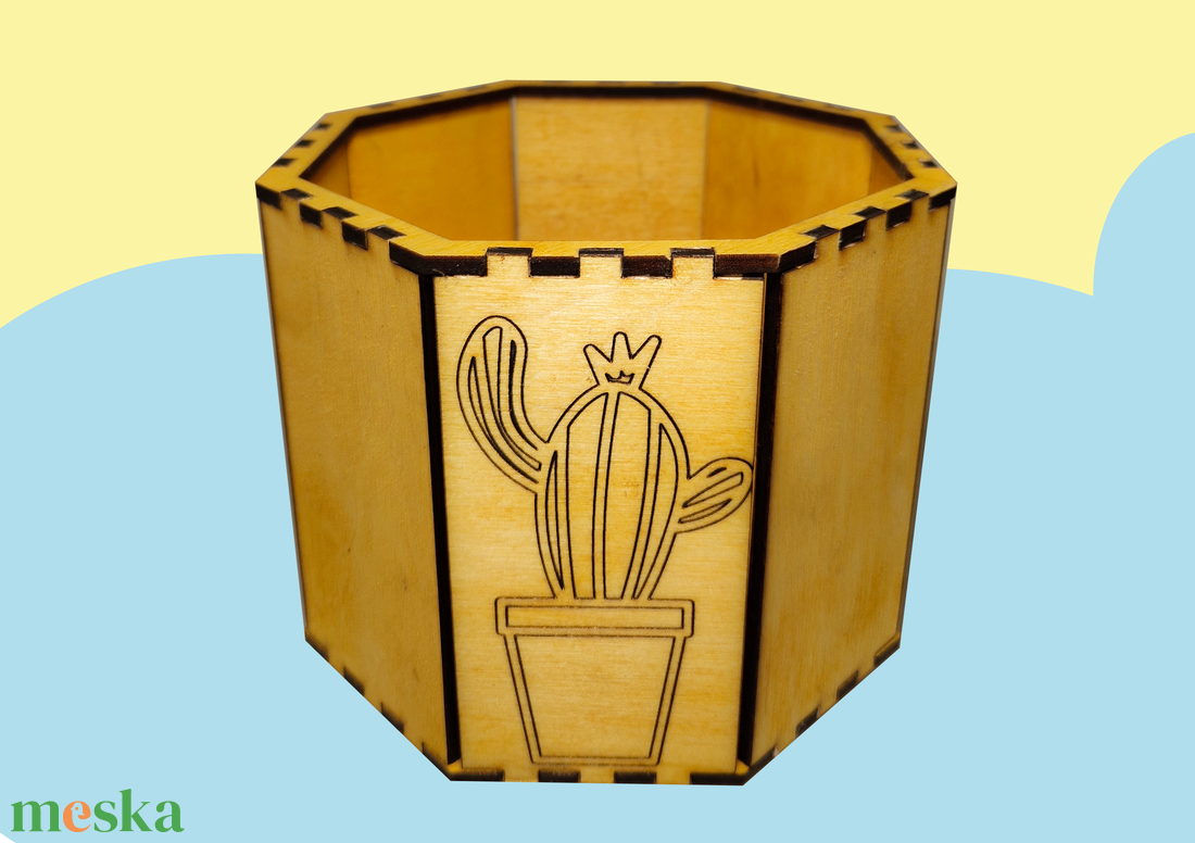 Virág mintás fa kaspó - otthon & életmód - dekoráció - Meska.hu