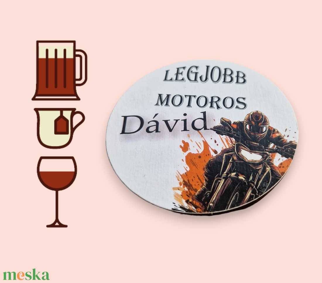 Egyedi poháralátét, legjobb motoros - otthon & életmód - konyhafelszerelés, tálalás - tálalás - tányér- és poháralátét - Meska.hu