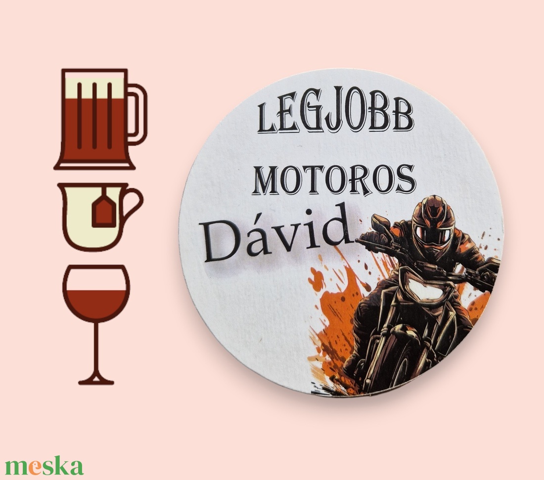 Egyedi poháralátét, legjobb motoros - otthon & életmód - konyhafelszerelés, tálalás - tálalás - tányér- és poháralátét - Meska.hu