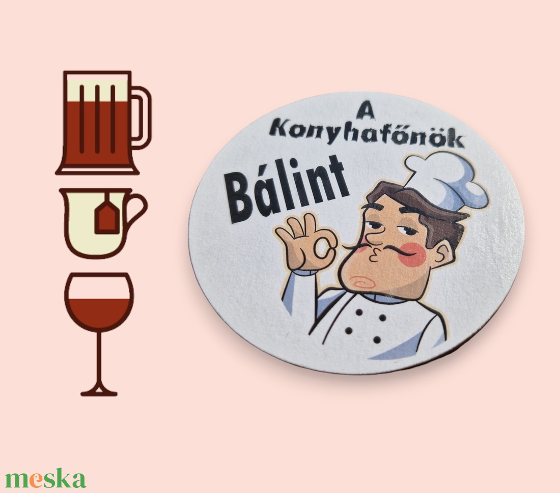Egyedi poháralátét, konyhafőnök - otthon & életmód - konyhafelszerelés, tálalás - tálalás - tányér- és poháralátét - Meska.hu Egyedi poháralátét, konyhafőnök - otthon & életmód - konyhafelszerelés, tálalás - tálalás - tányér- és poháralátét - Meska.hu