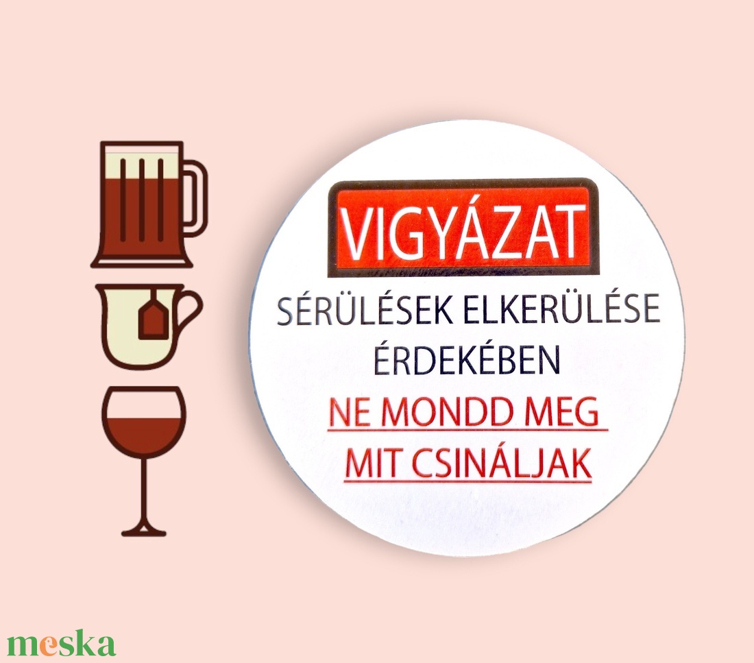 Vicces poháralátét ajándék - otthon & életmód - konyhafelszerelés, tálalás - tálalás - tányér- és poháralátét - Meska.hu