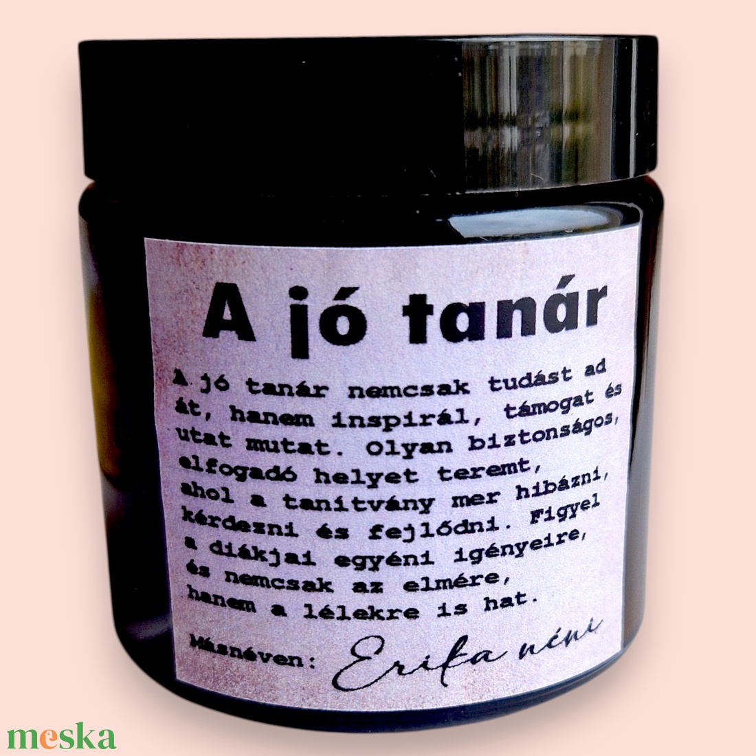 Illatgyertya tanároknak egyedi névvel - karácsony - karácsonyi lakásdekoráció - karácsonyi illatgyertya, mécses - Meska.hu