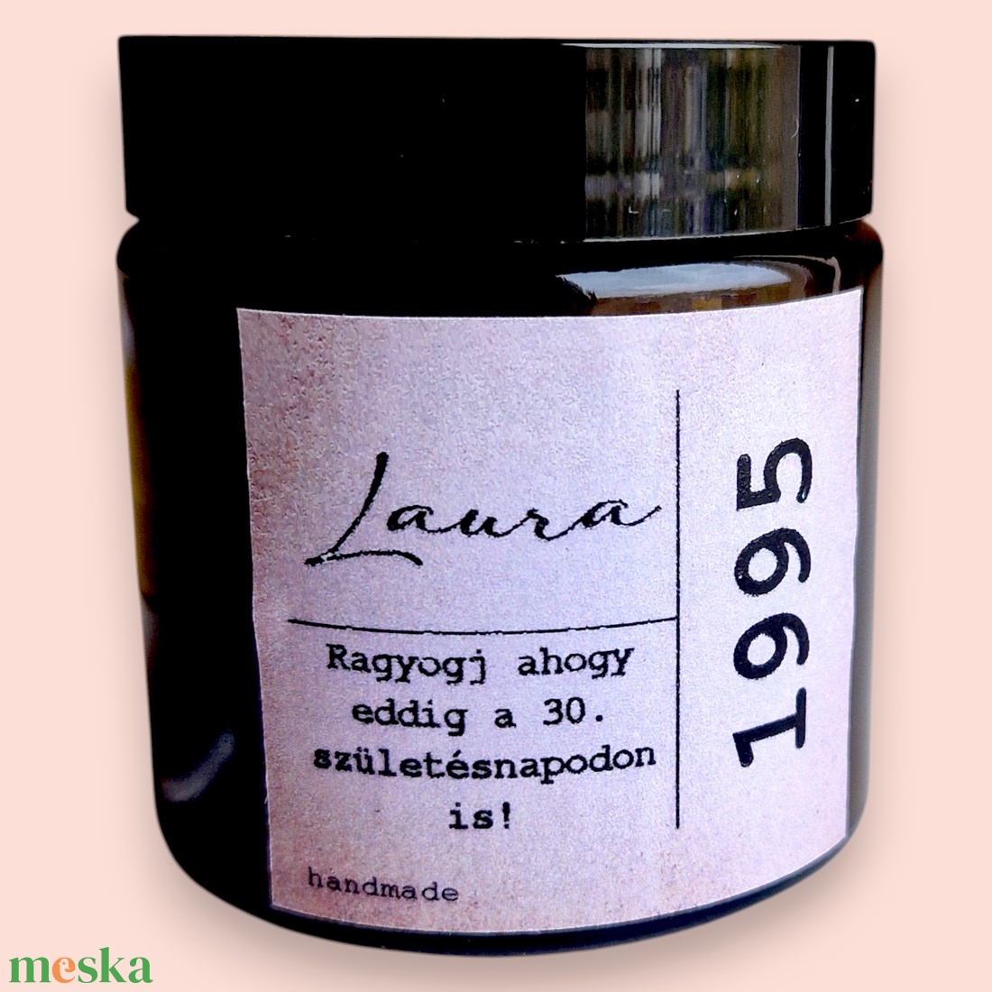Illatgyertya születésnapi ajándék egyedi névvel - karácsony - karácsonyi lakásdekoráció - karácsonyi illatgyertya, mécses - Meska.hu