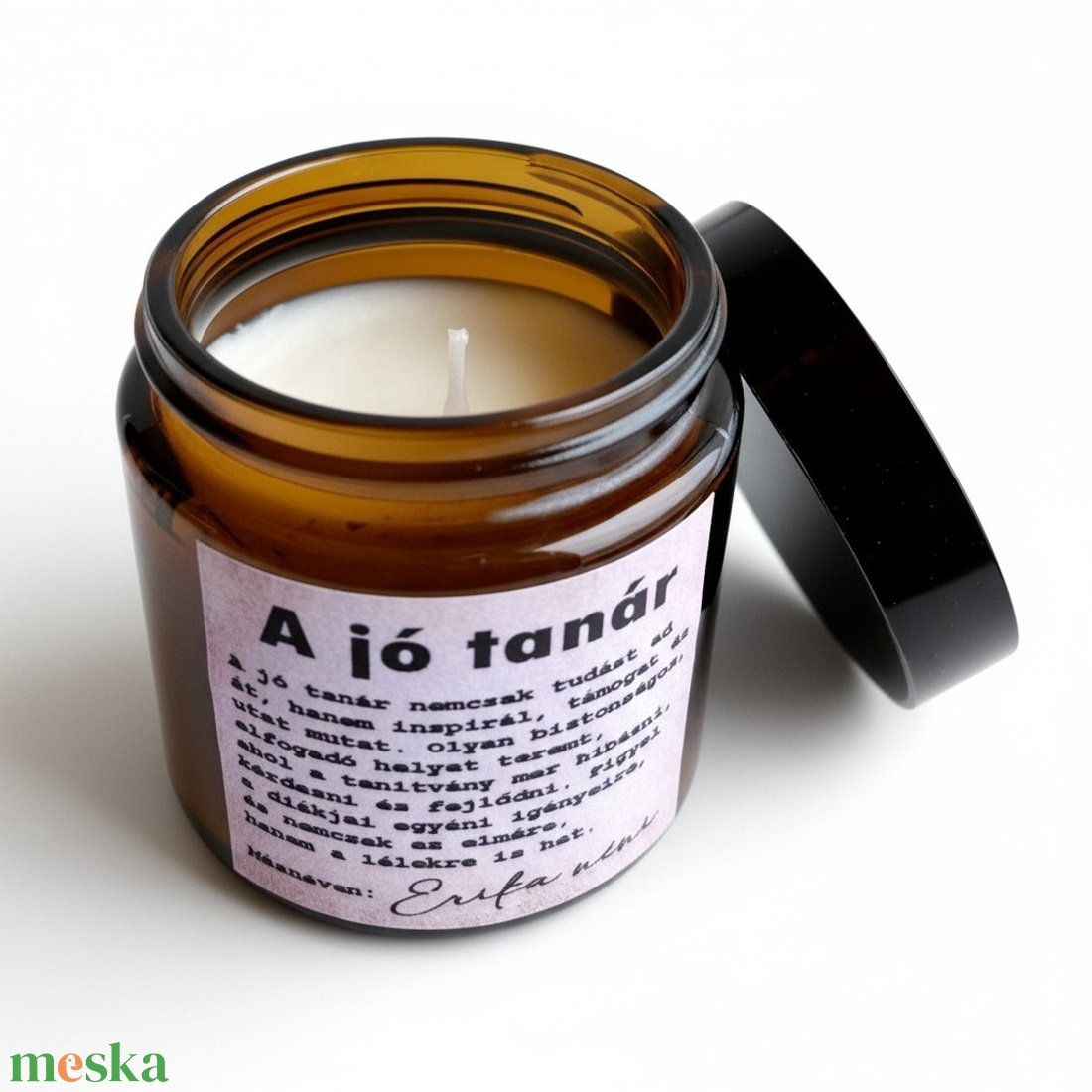 Illatgyertya tanároknak egyedi névvel - karácsony - karácsonyi lakásdekoráció - karácsonyi illatgyertya, mécses - Meska.hu