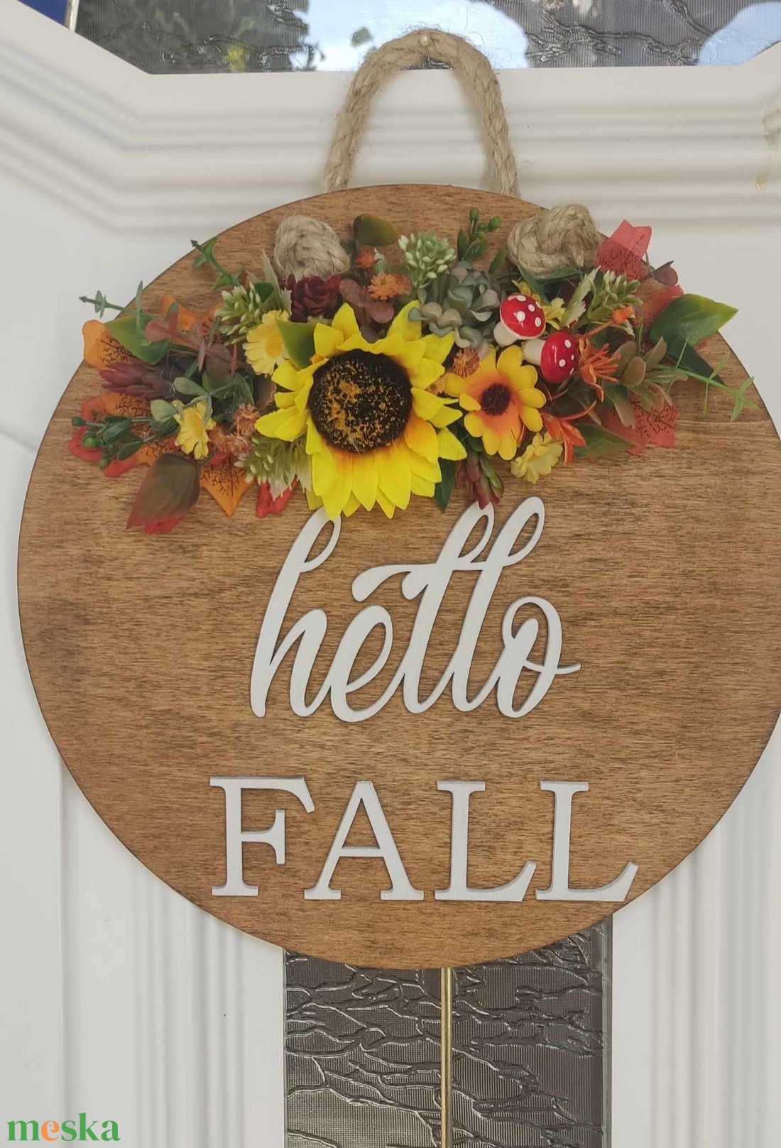 Hello fall kopogtató - otthon & életmód - dekoráció - ajtó- és ablak dekoráció - ajtódísz & kopogtató - Meska.hu