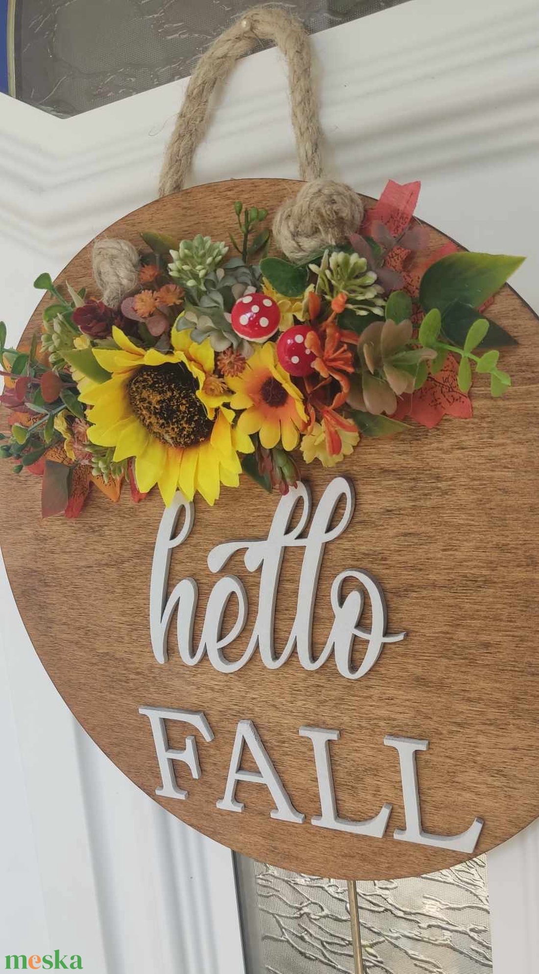 Hello fall kopogtató - otthon & életmód - dekoráció - ajtó- és ablak dekoráció - ajtódísz & kopogtató - Meska.hu