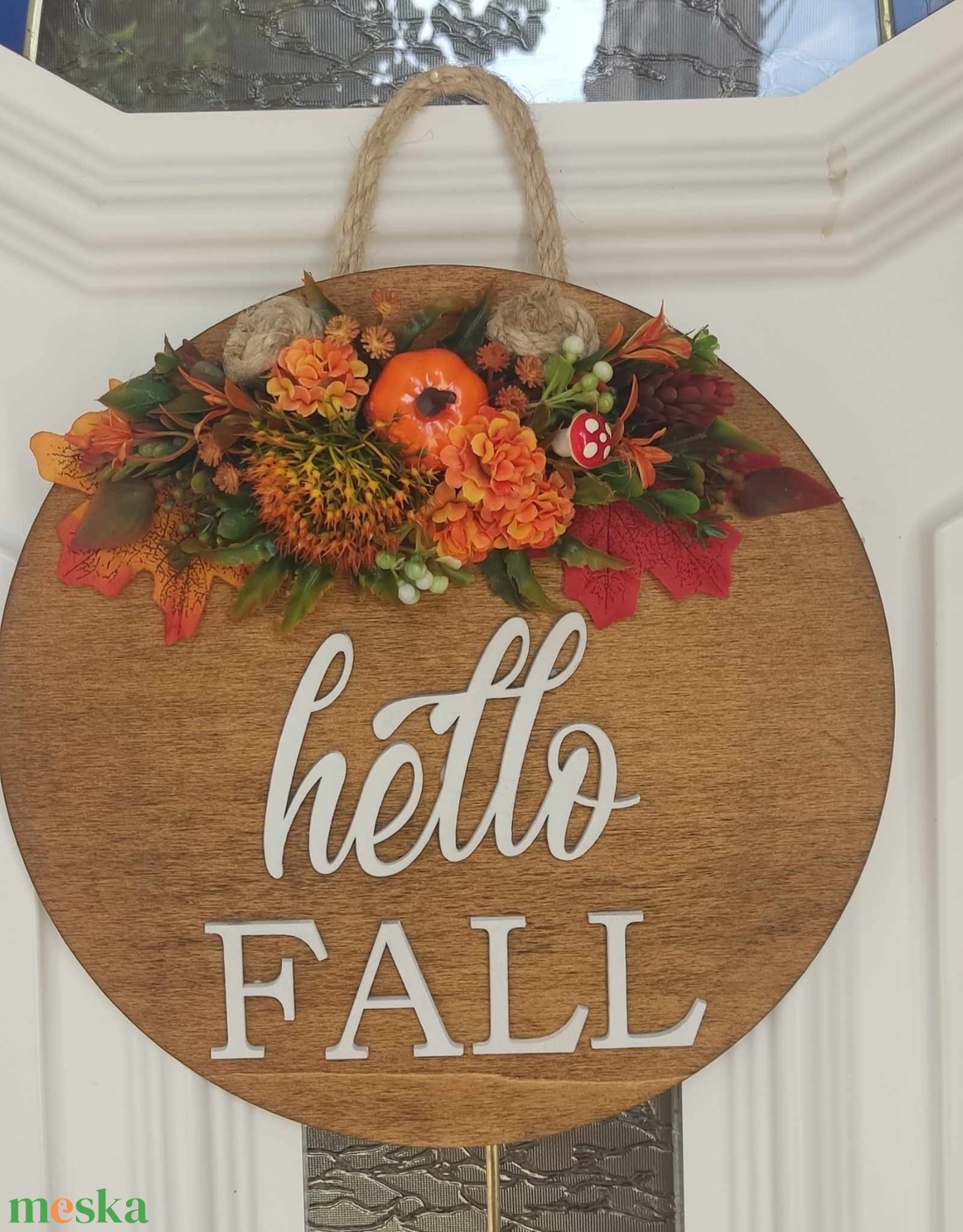 Hello fall kopogtató - otthon & életmód - dekoráció - ajtó- és ablak dekoráció - ajtódísz & kopogtató - Meska.hu