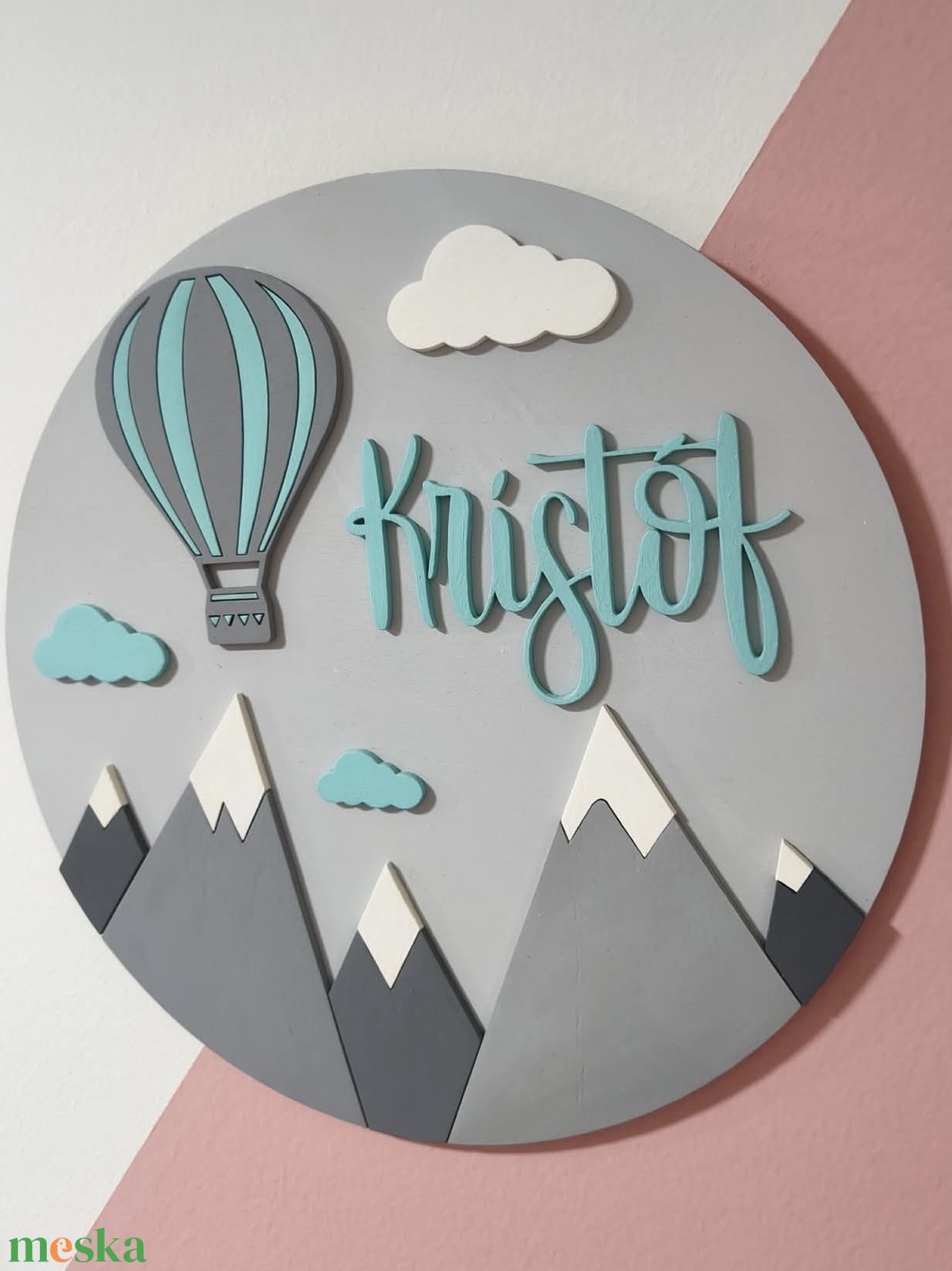 Hegyek N�vtáblája - baba - mama - babaszoba dekoráció - gyerek névtábla - Meska.hu