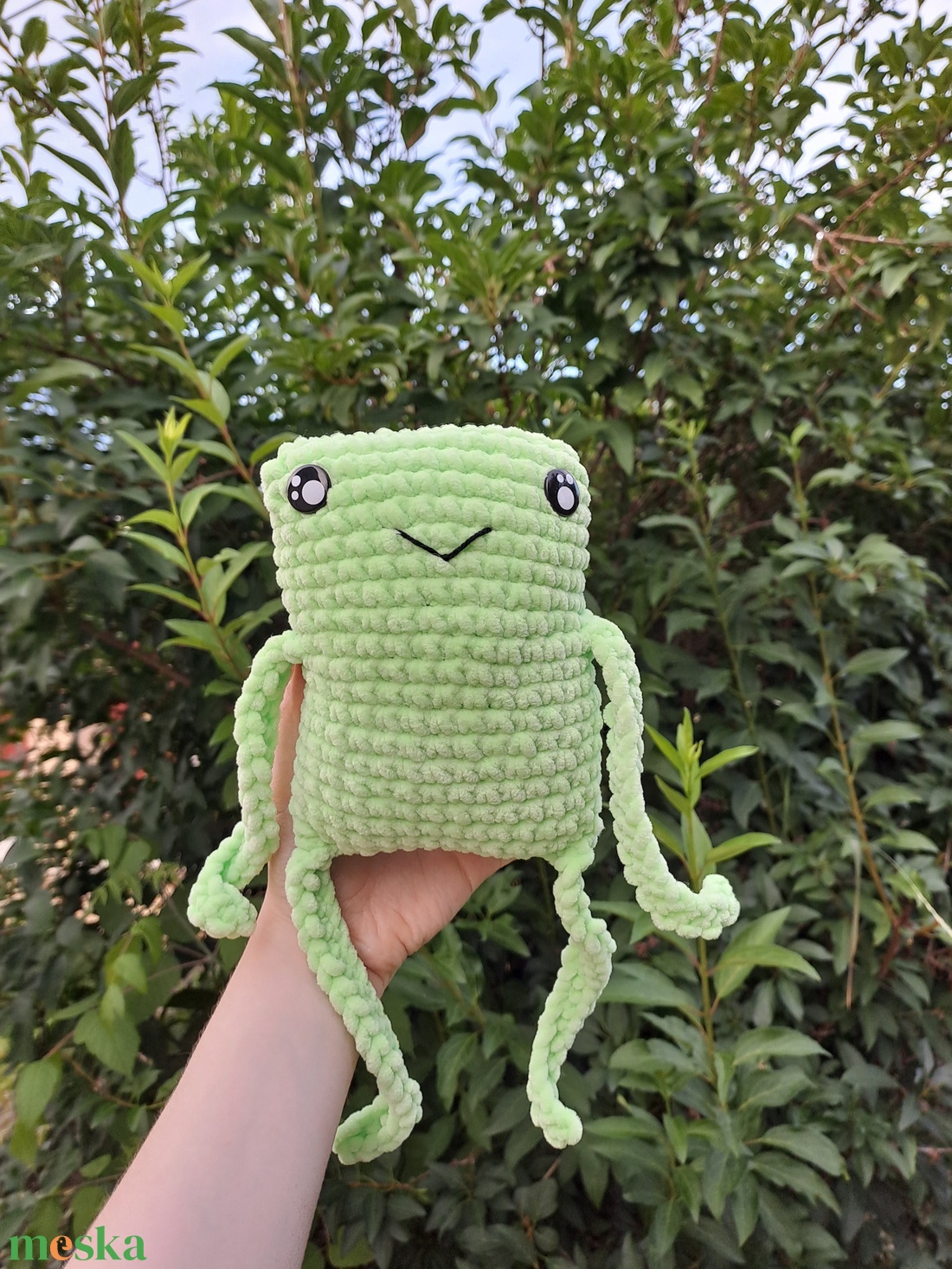 horgolt béka - játék & sport - plüssállat & játékfigura - béka - Meska.hu