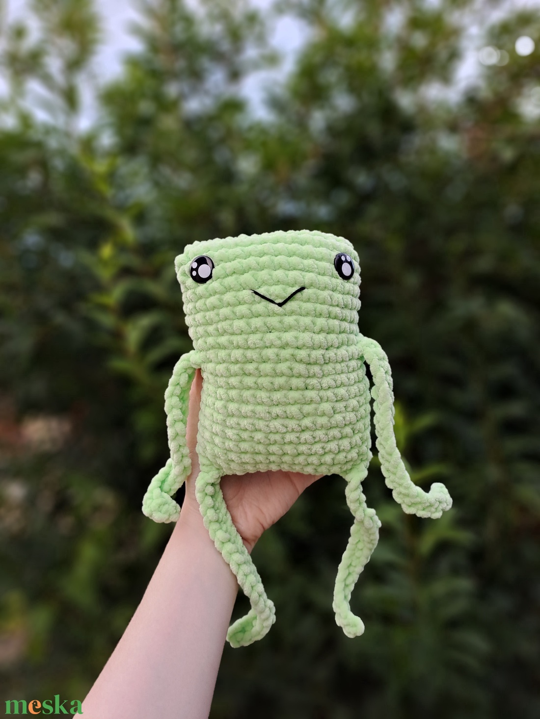 horgolt béka - játék & sport - plüssállat & játékfigura - béka - Meska.hu