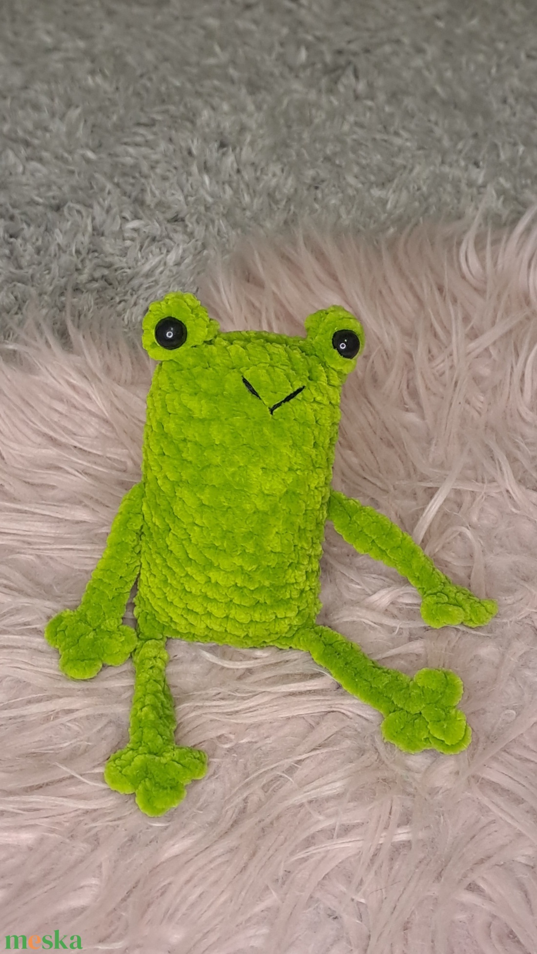 horgolt béka - játék & sport - plüssállat & játékfigura - béka - Meska.hu