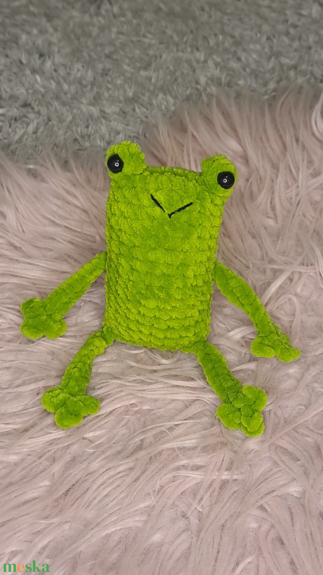horgolt béka - játék & sport - plüssállat & játékfigura - béka - Meska.hu