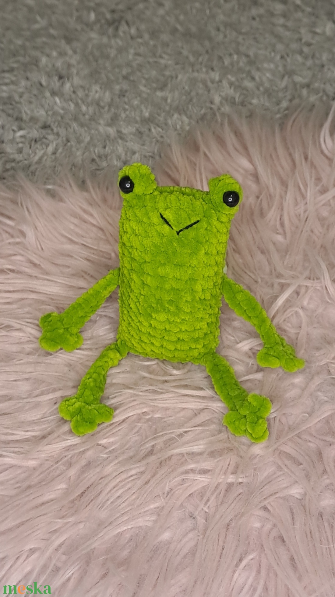 horgolt béka - játék & sport - plüssállat & játékfigura - béka - Meska.hu