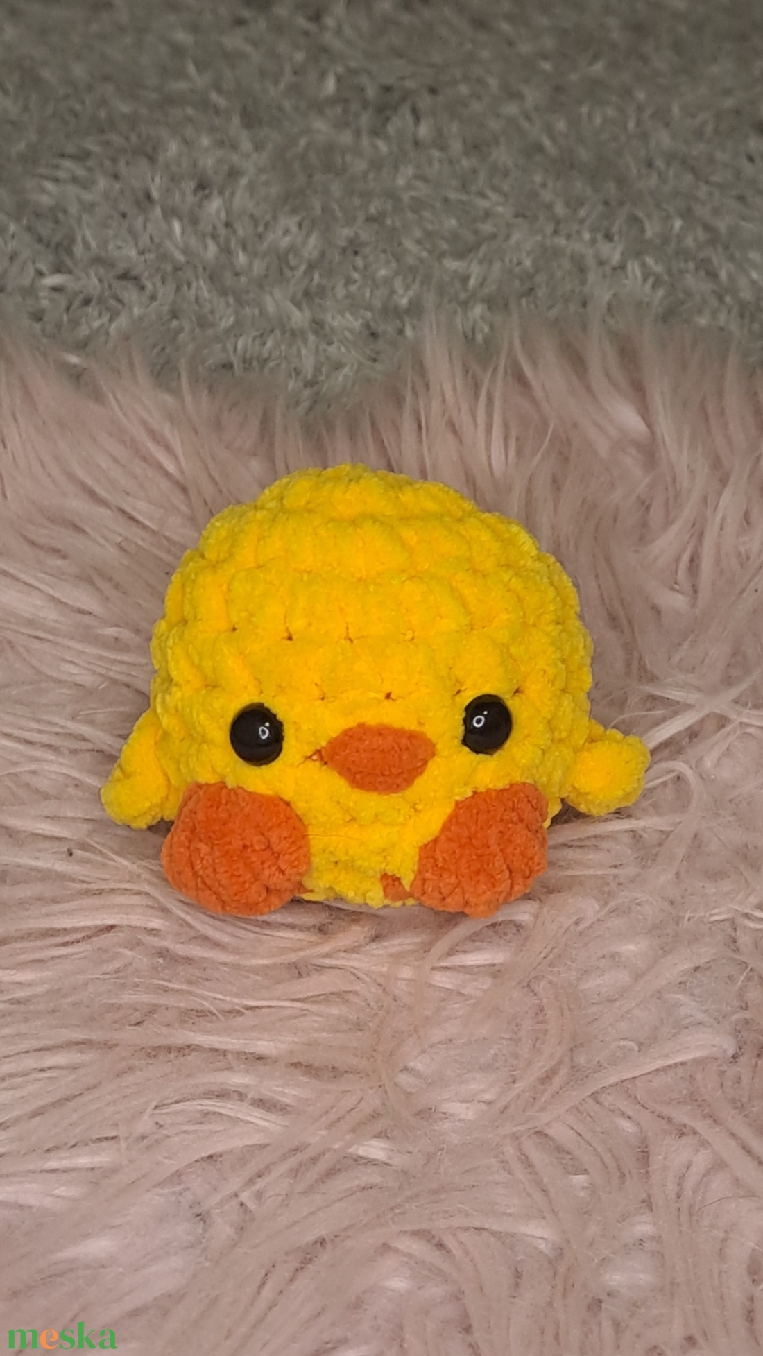 horgolt csibe, közepes méretű  - játék & sport - plüssállat & játékfigura - béka - Meska.hu